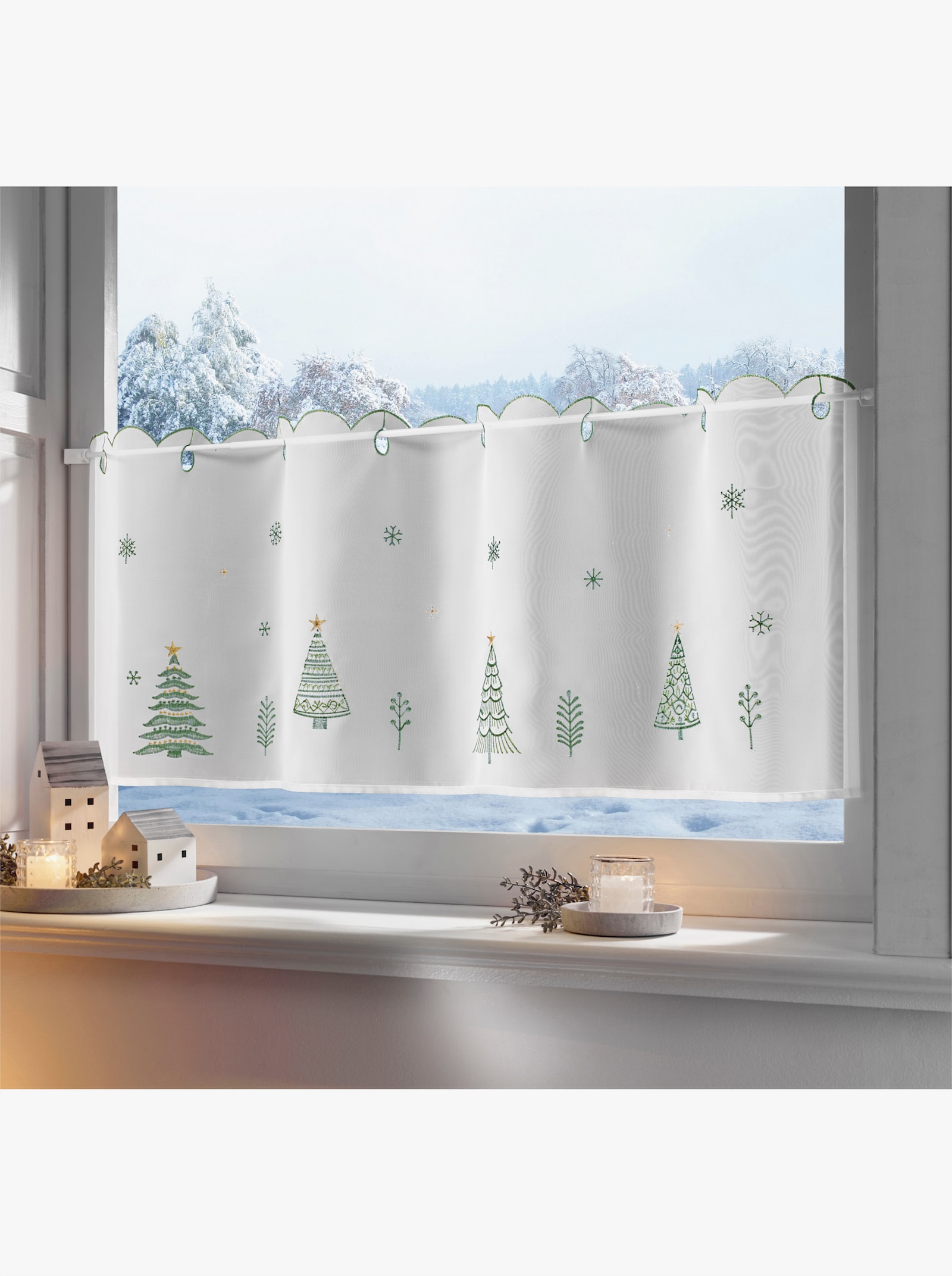 heine home Kurzgardine - weiß-grün