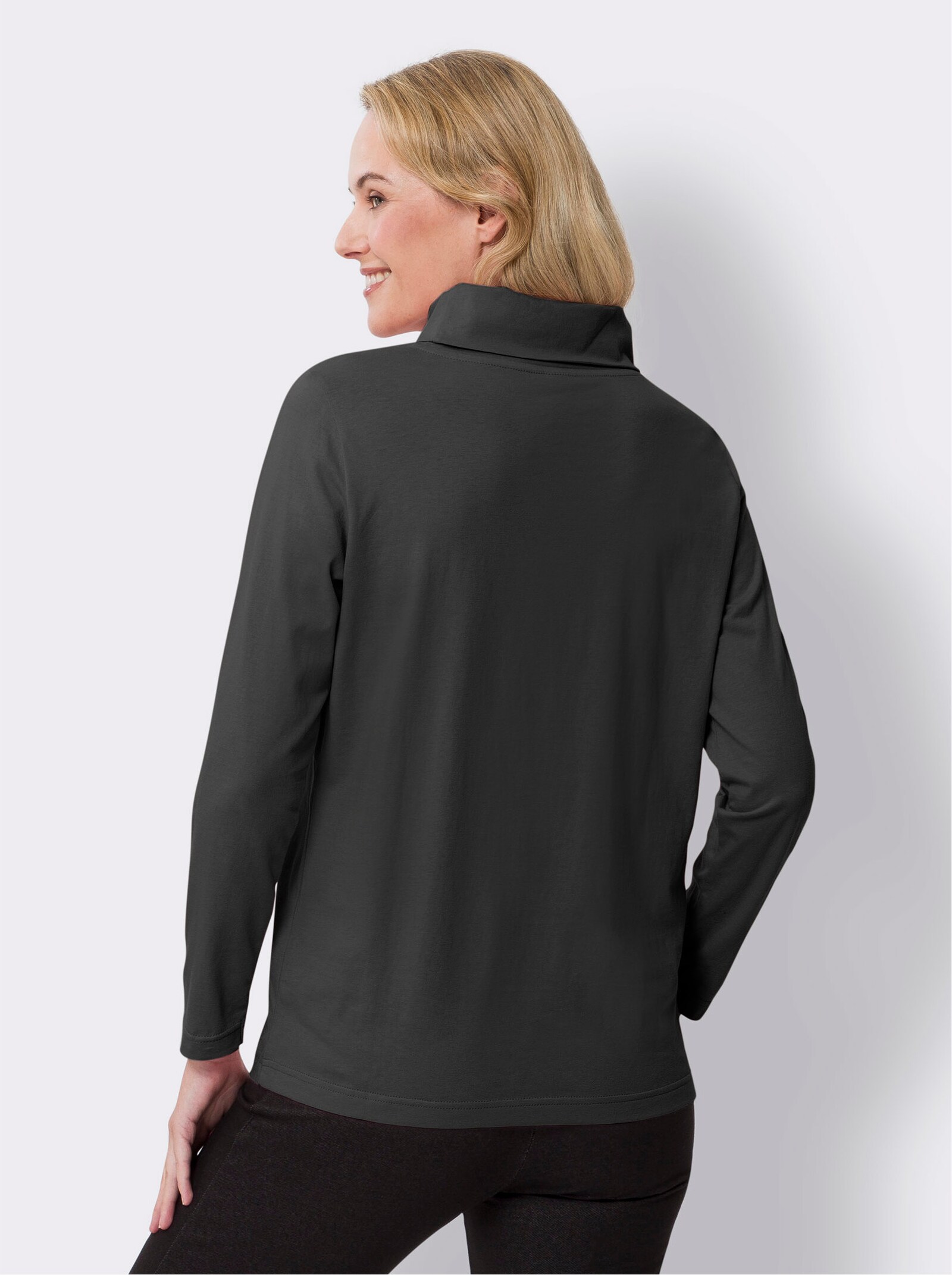 Rollkragenshirt aus reiner Baumwolle - graphit