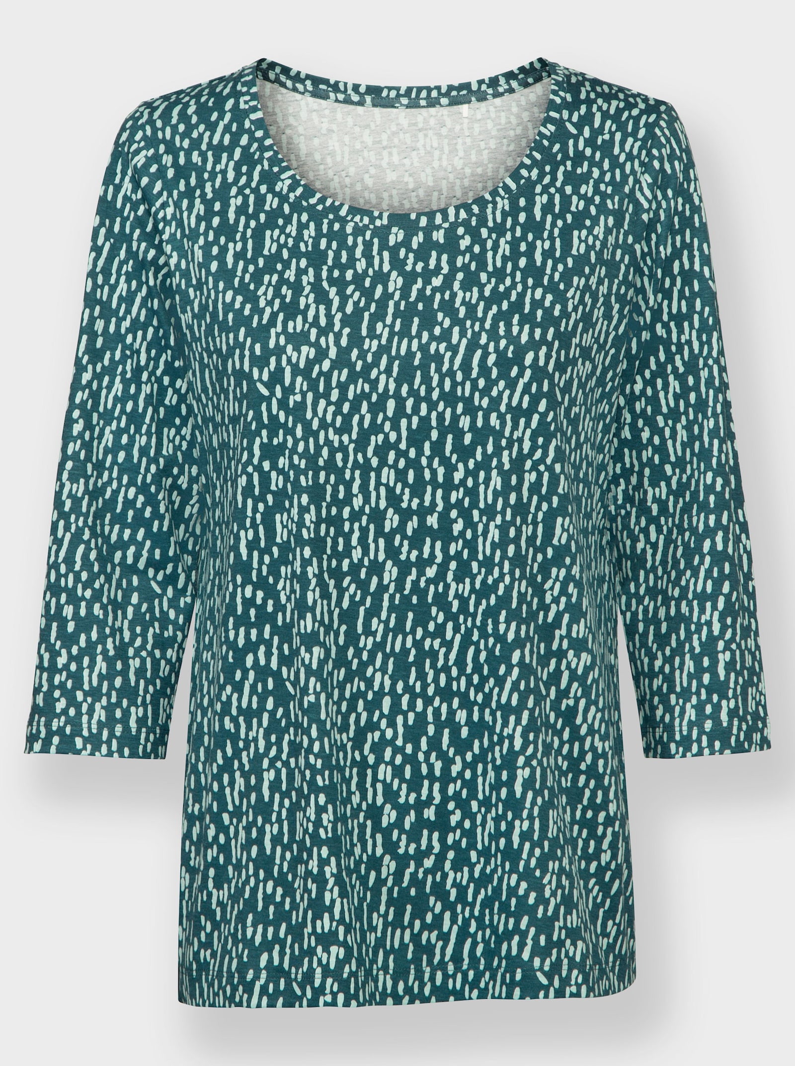 Shirt met print en 3/4-mouwen - petrol geprint