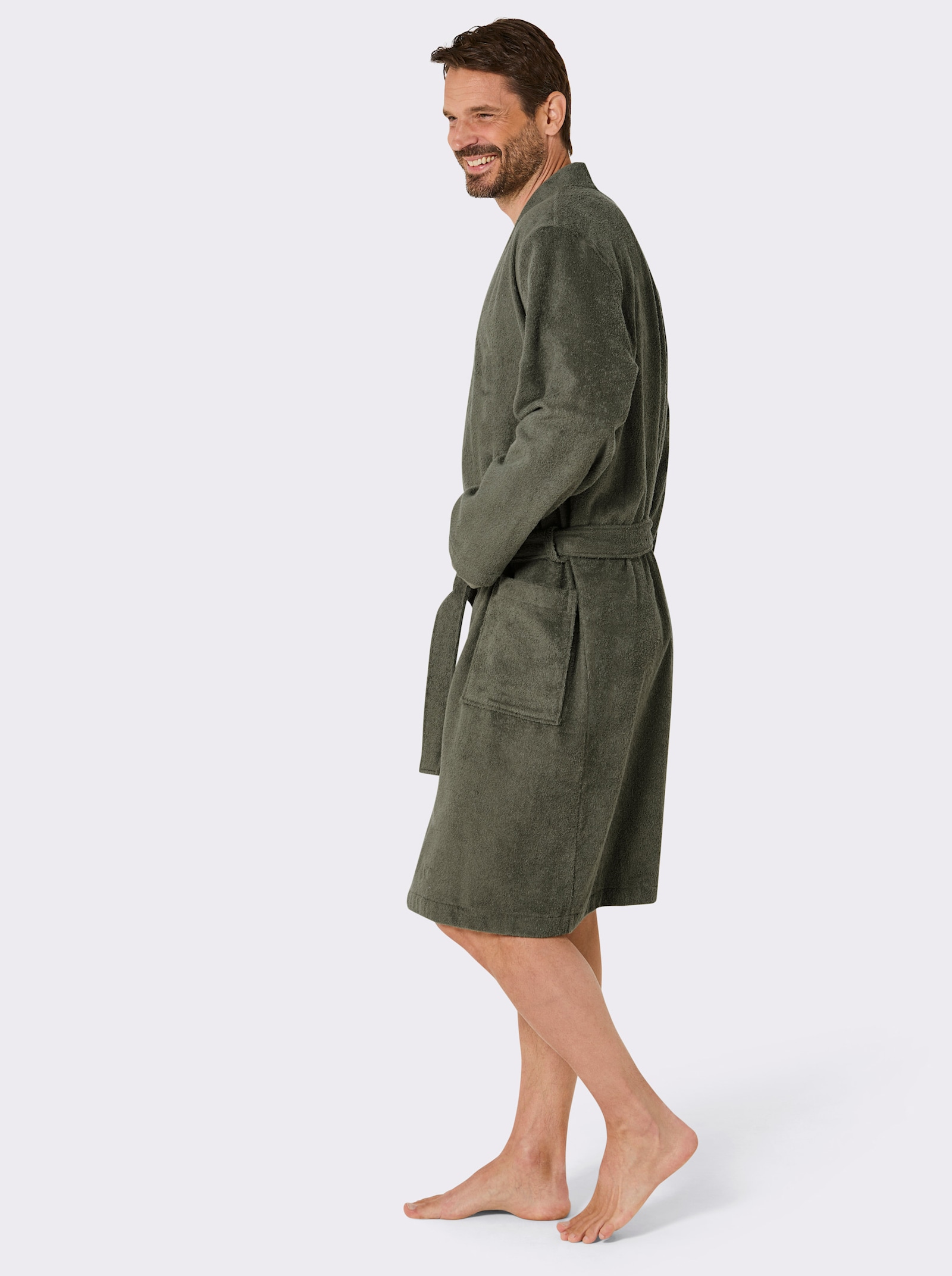 feel good Bademantel in Frottee-Qualität - khaki