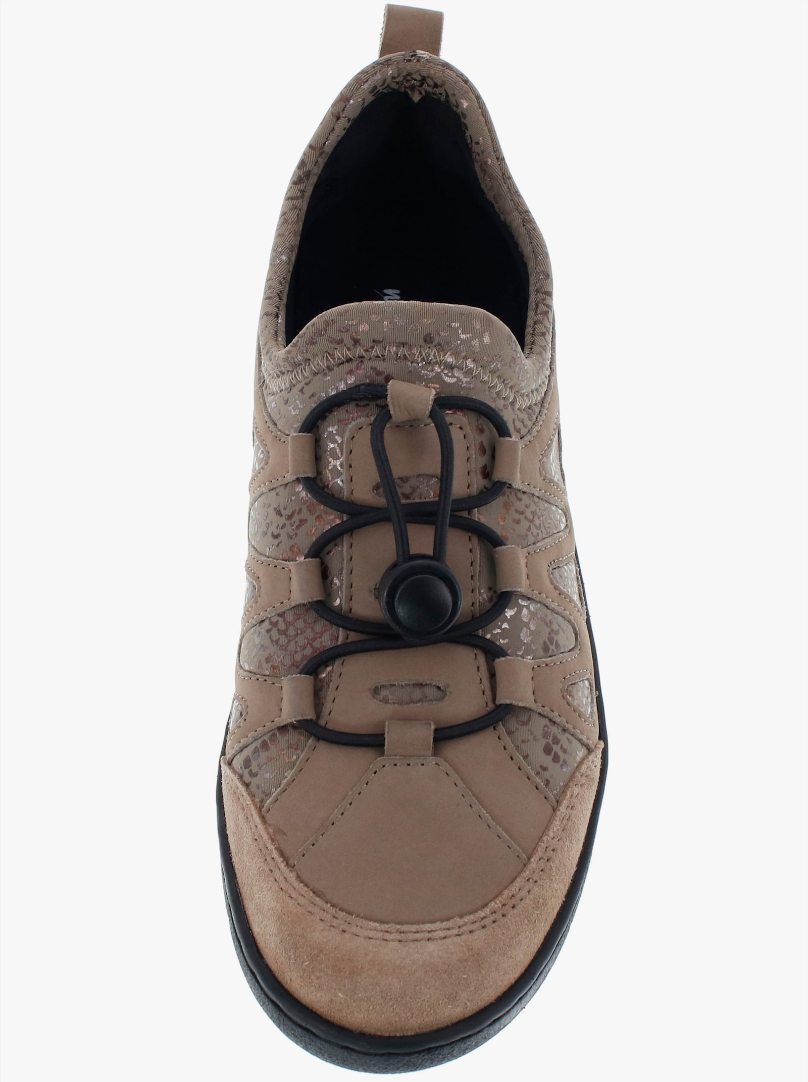 Naturläufer Slipper mit Stretch-Einsatz - taupe