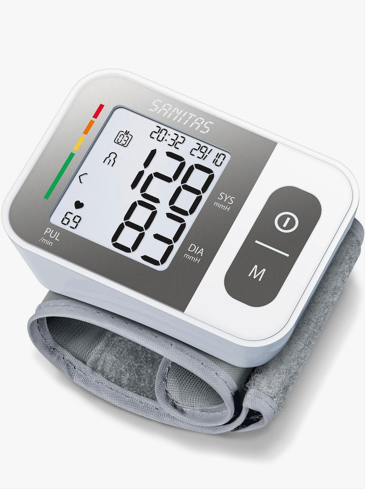 Měřič krevního tlaku na zápěstí - bílá