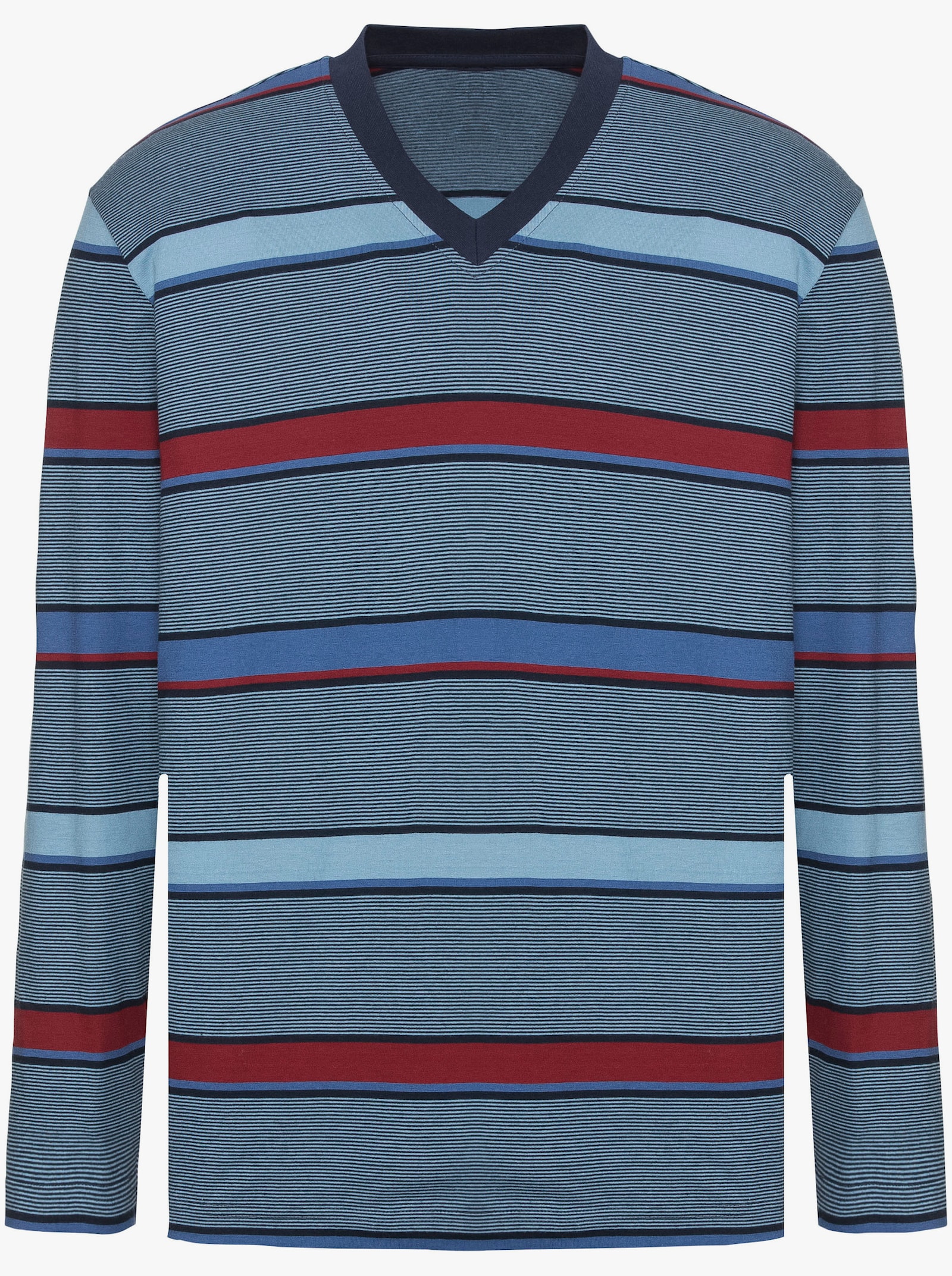 wäschepur men Schlafanzug - marine-rot-gestreift