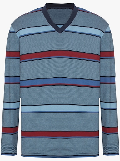 wäschepur men Pyjama - marine/rood gestreept