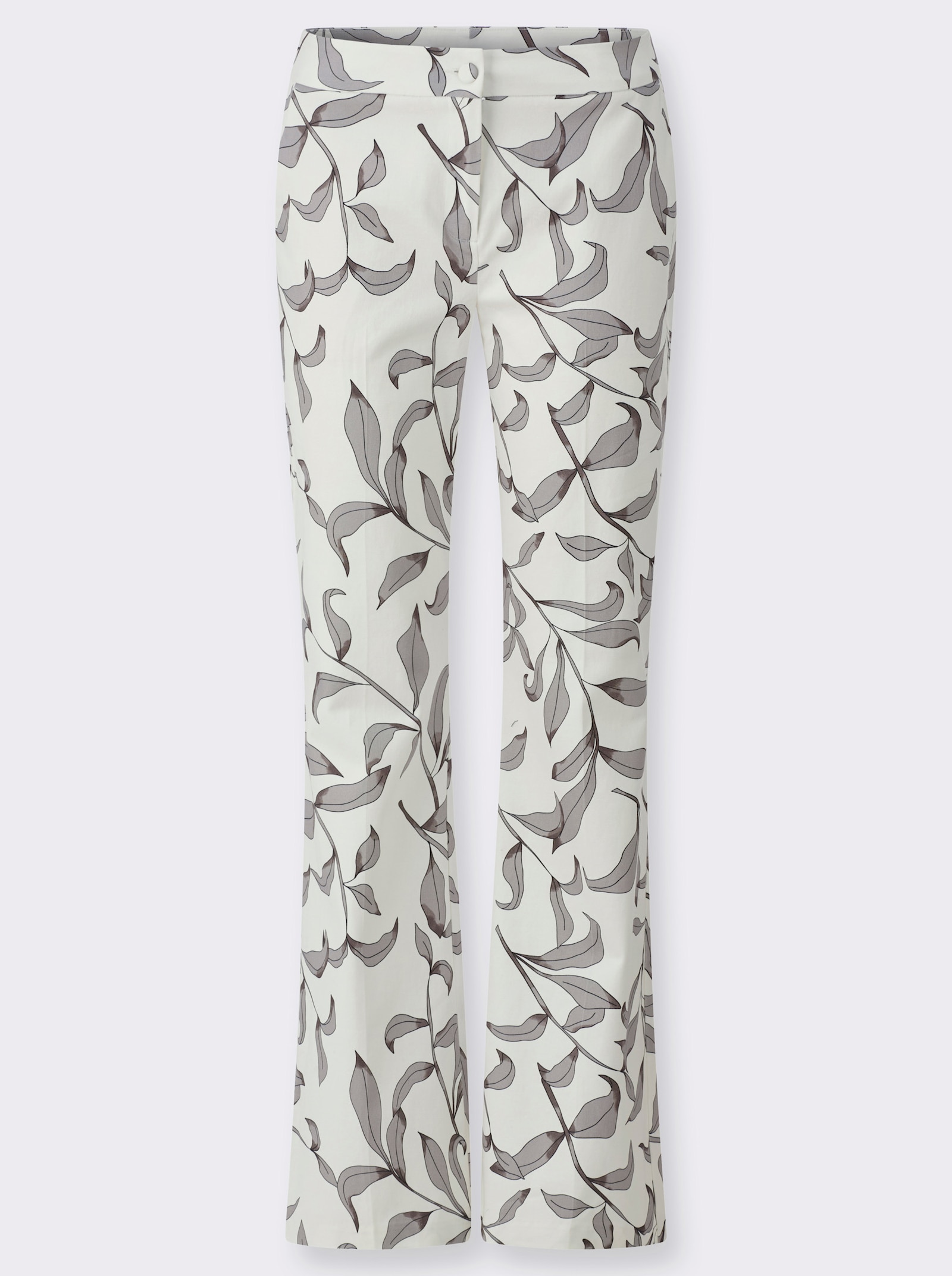 heine Druckhose , leicht ausgestellt - ecru-schwarz-bedruckt