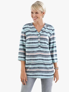 Hemdbluse - mint-geringelt