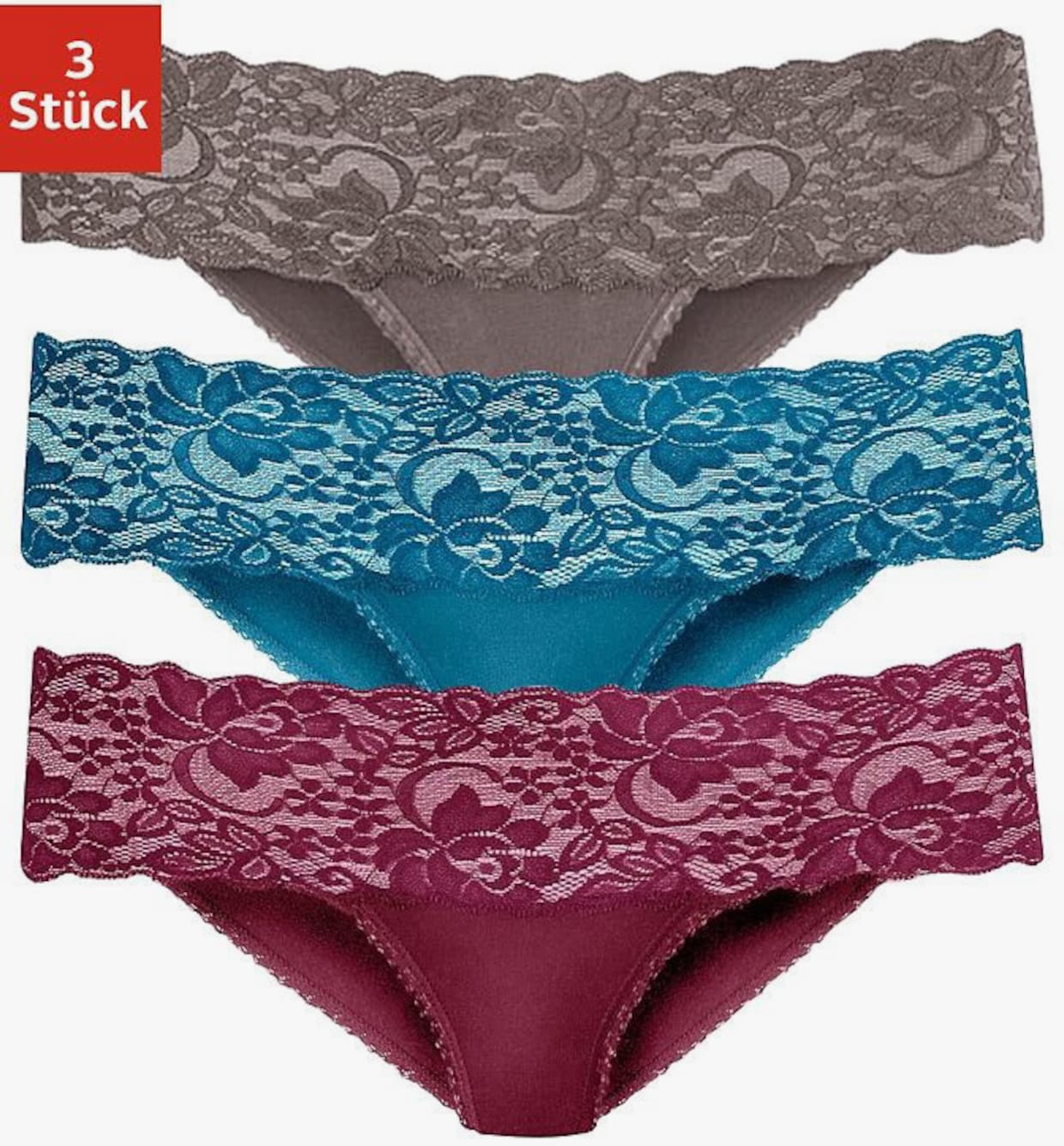 Vivance Brasilslip - petrol, taupe, bordeaux