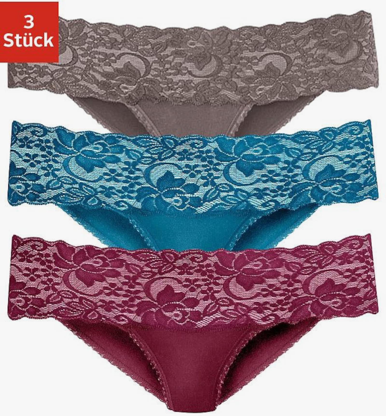 Vivance Brazilian slip - petrol, taupe, bordeaux
