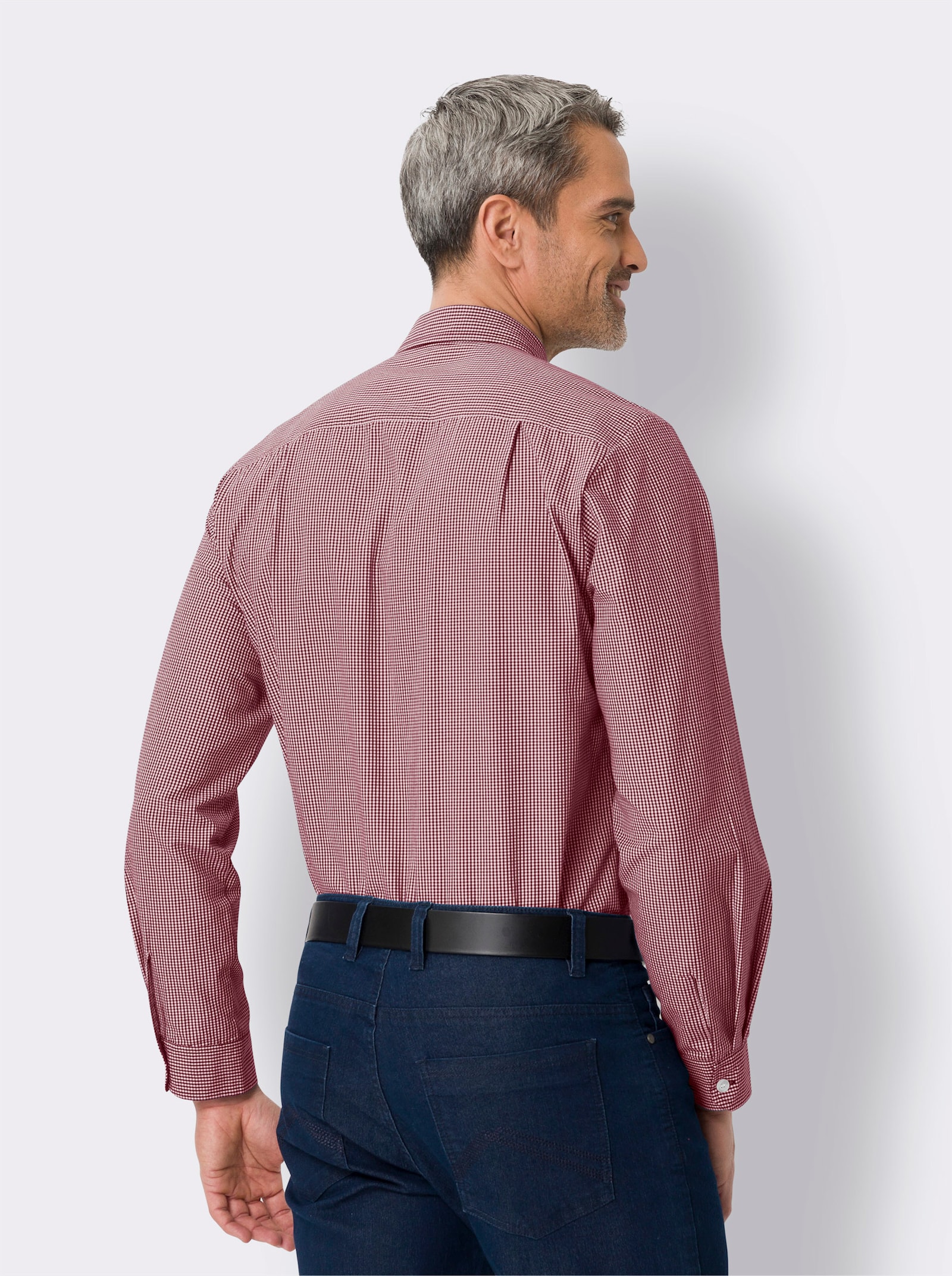 Rutig skjorta - mörkrött-vitt, rutig