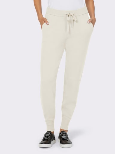 heine Strickhose mit Rippbündchen am Saum - ecru