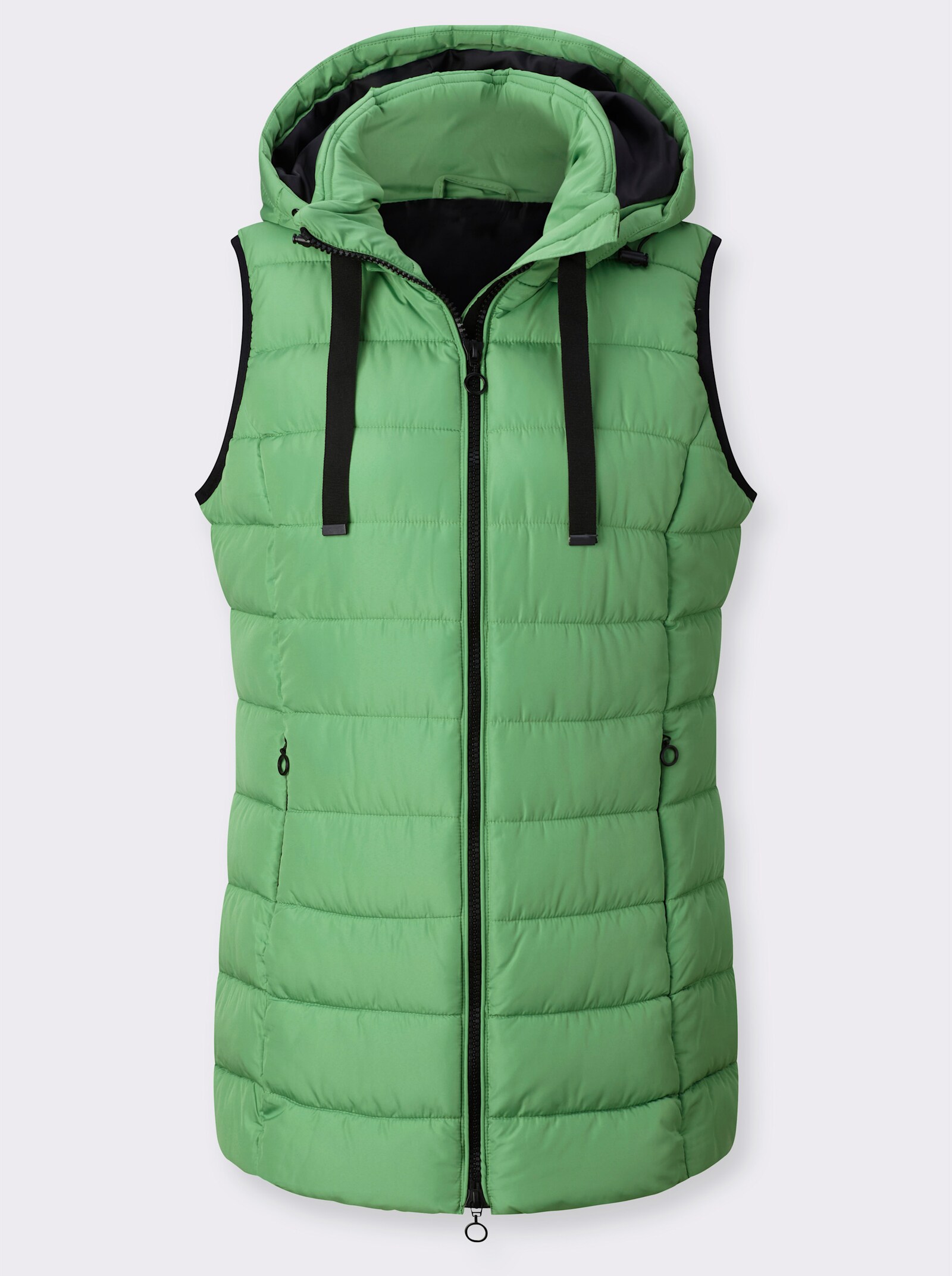 Steppweste mit abzippbarer Kapuze - apfel
