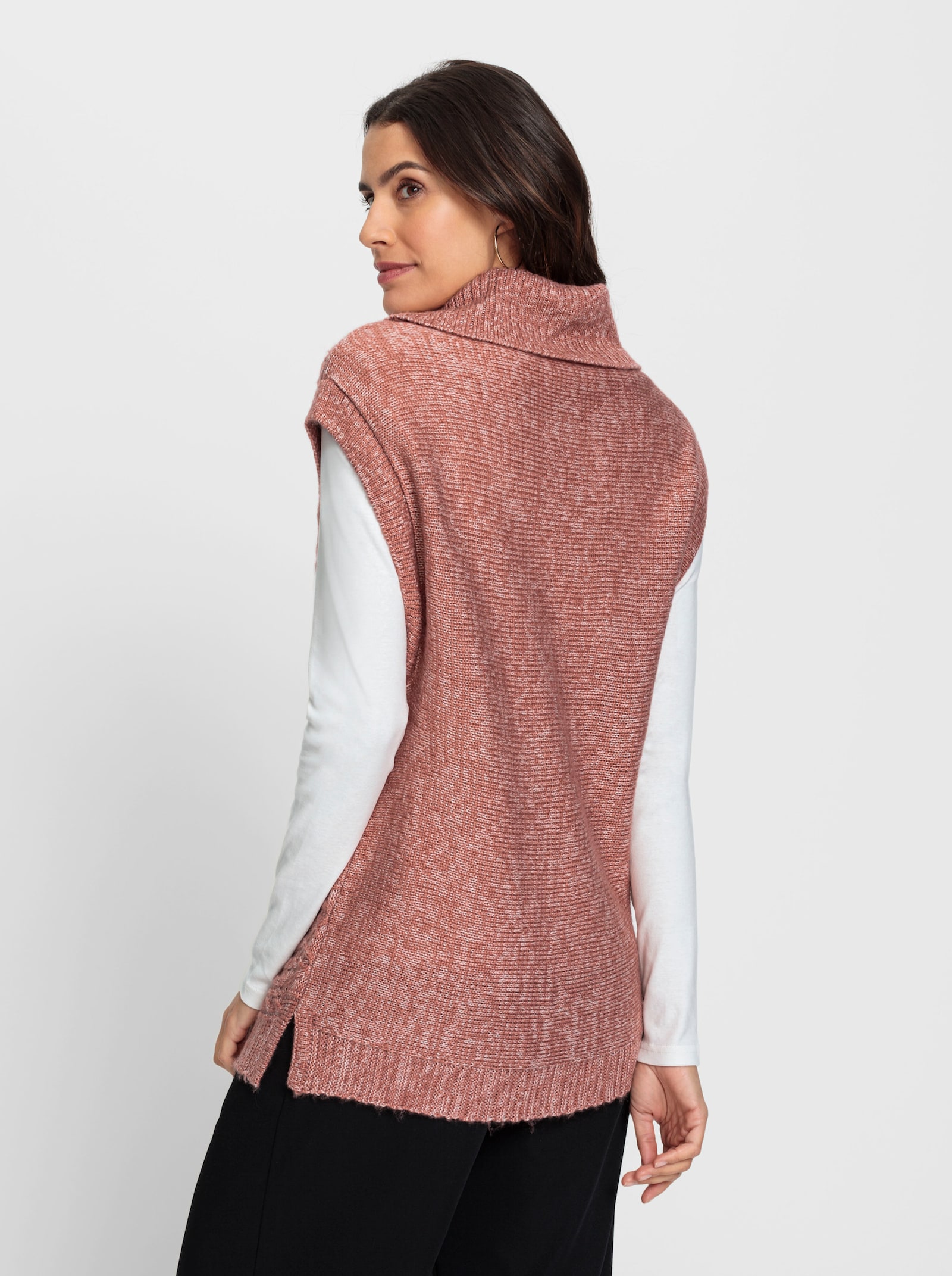 Pullunder im Mustermix - rosenholz-meliert