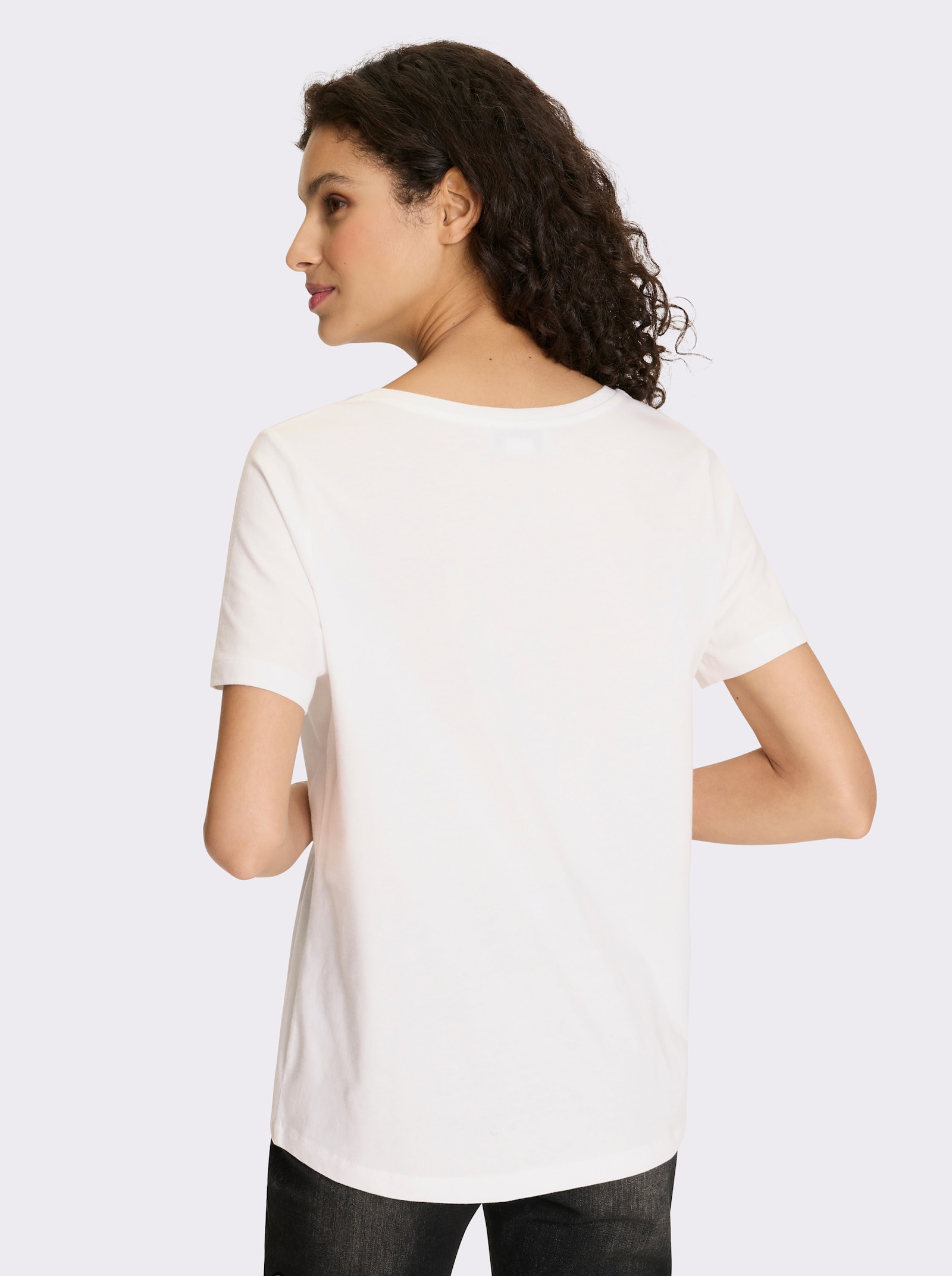 T-shirt avec imprimé feuille - écru