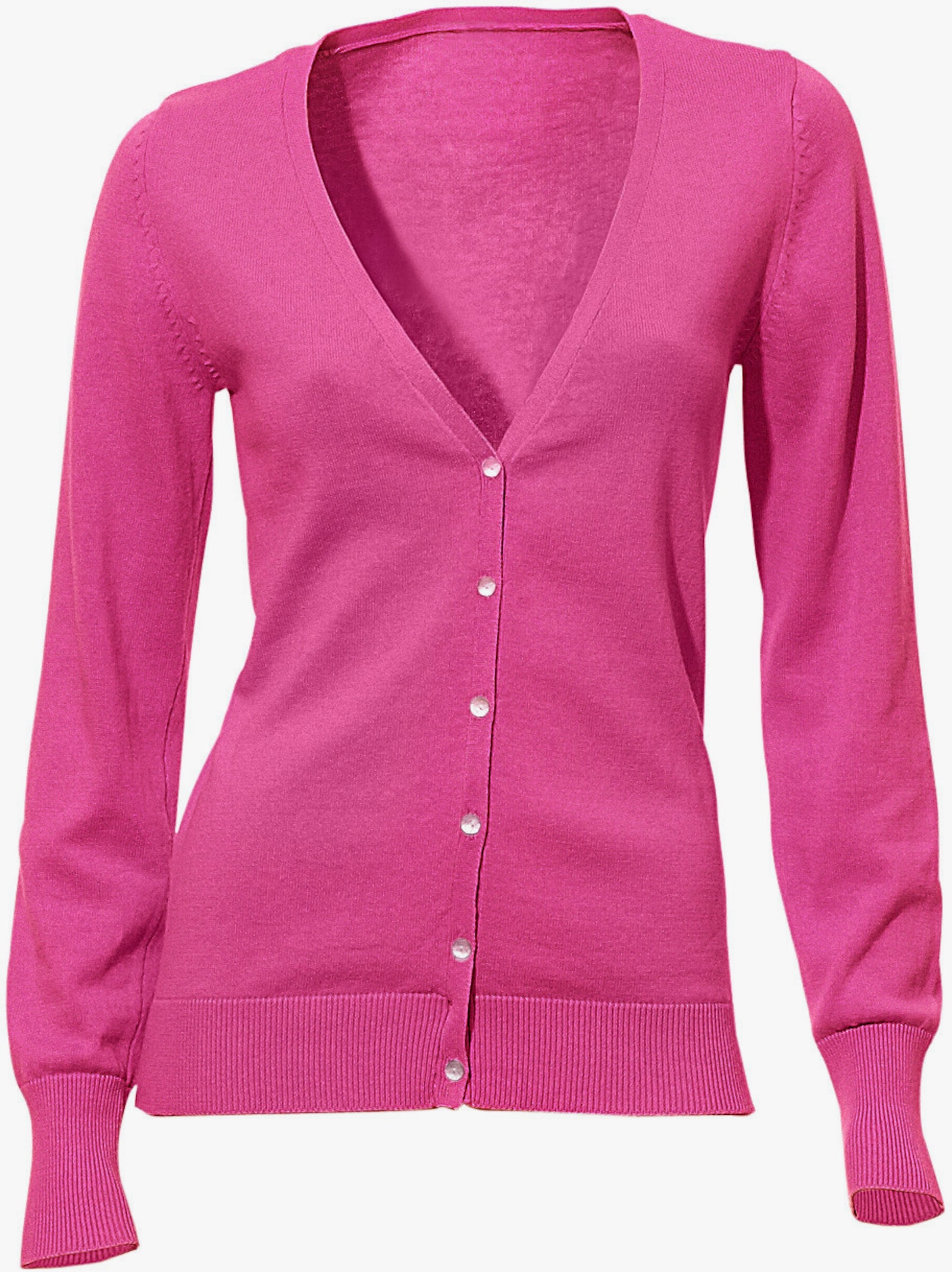 heine Veste en tricot fin style cardigan - fuchsia