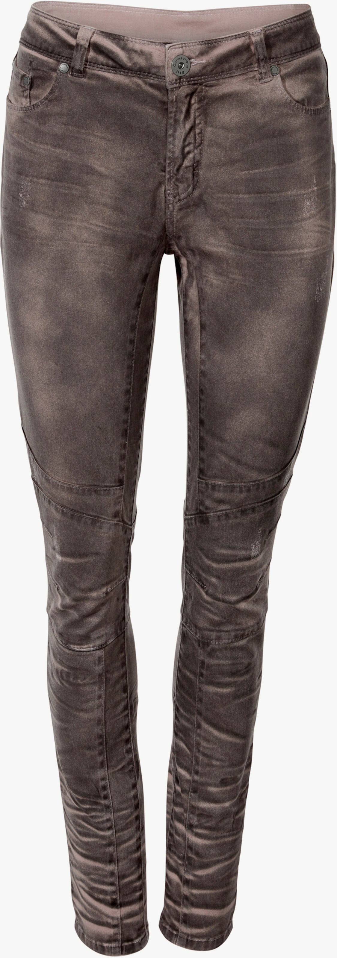 heine Pantalon boyfriend effet délavé - mauve foncé