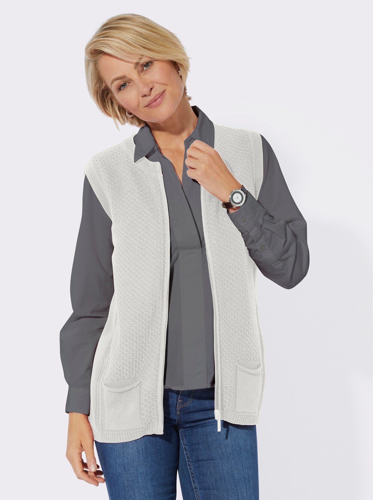 Strickweste - weiß