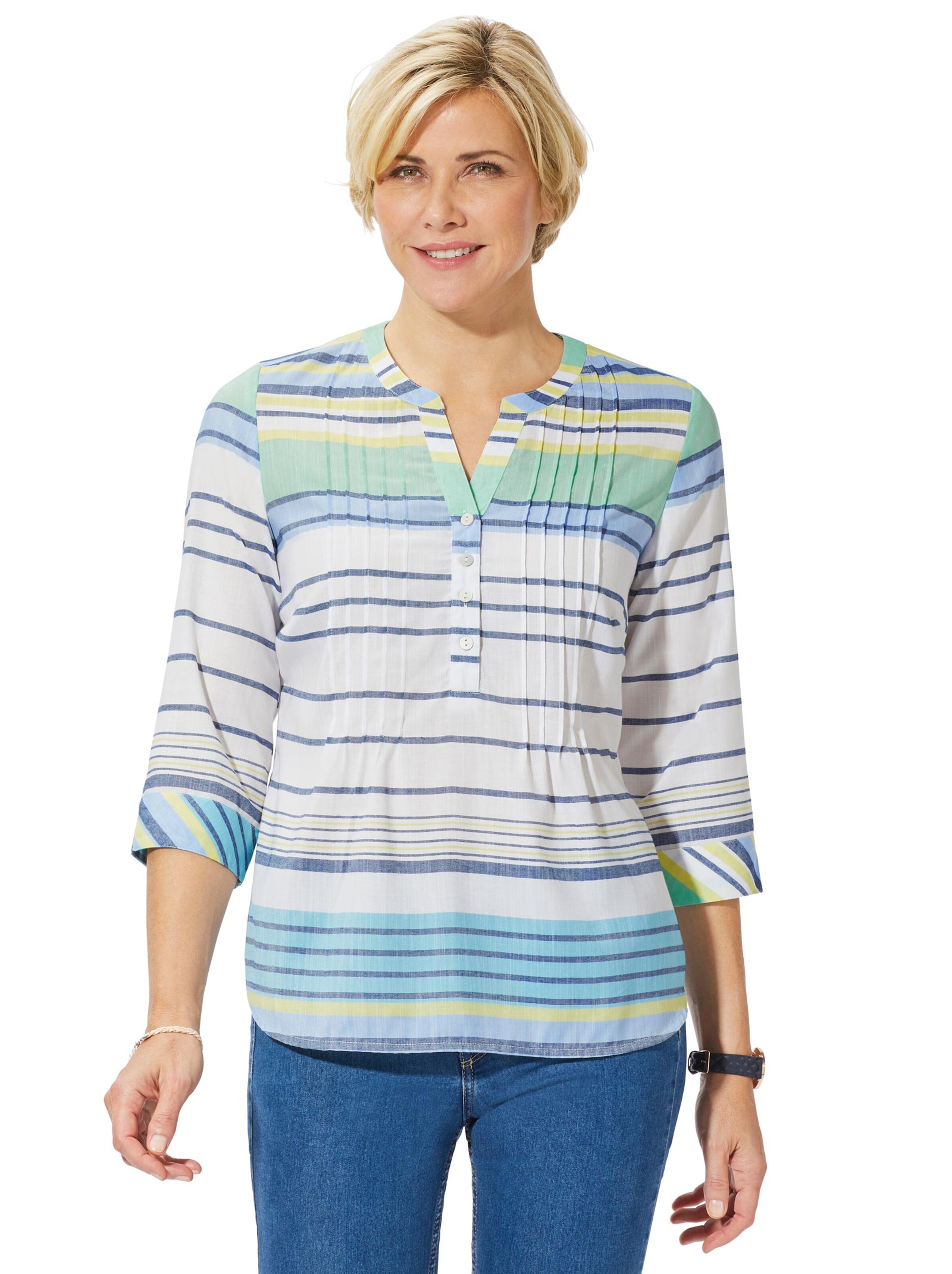 Bluse - blau-geringelt