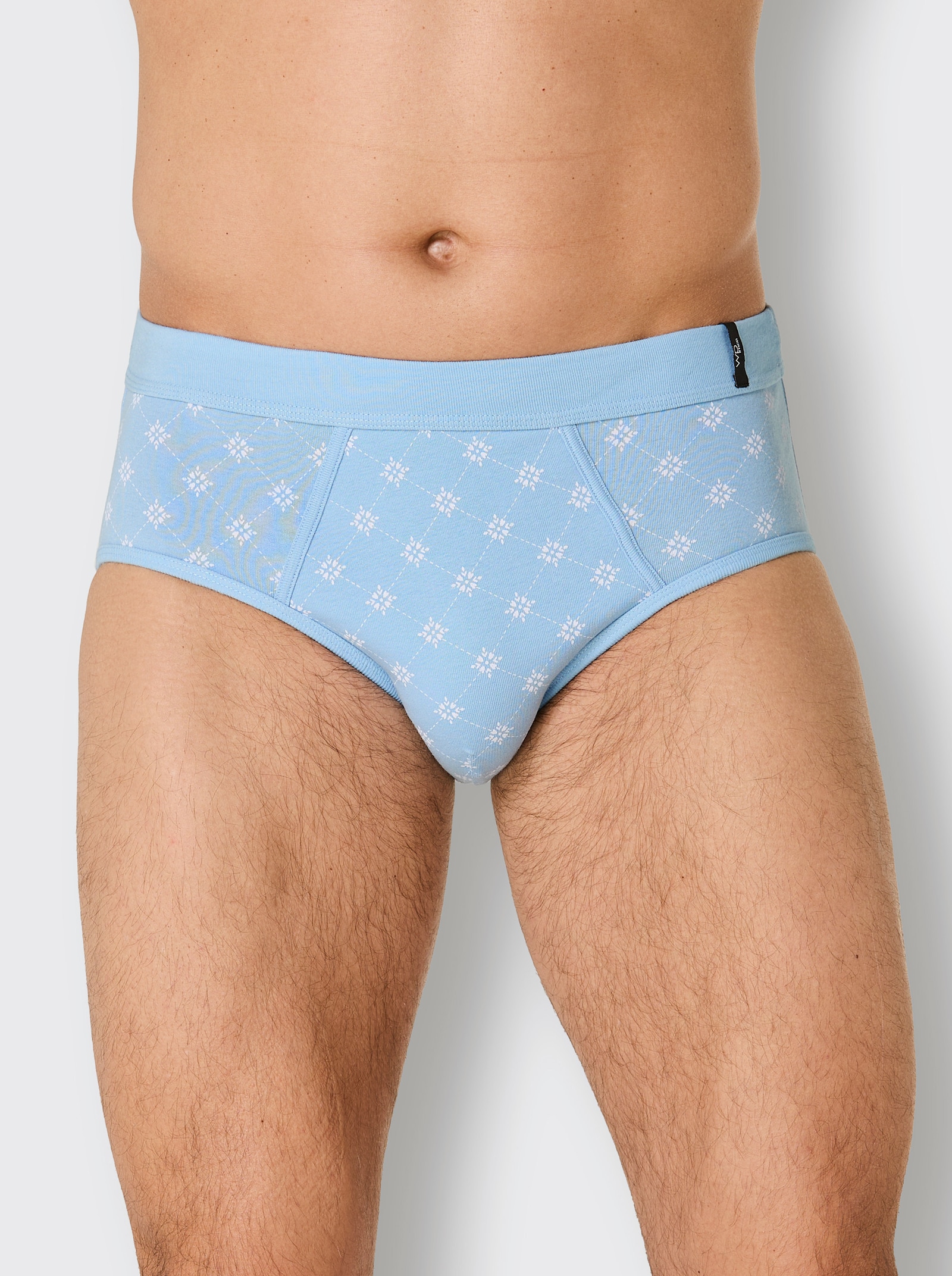 wäschepur men Slips - eisblau + eisblau-bedruckt