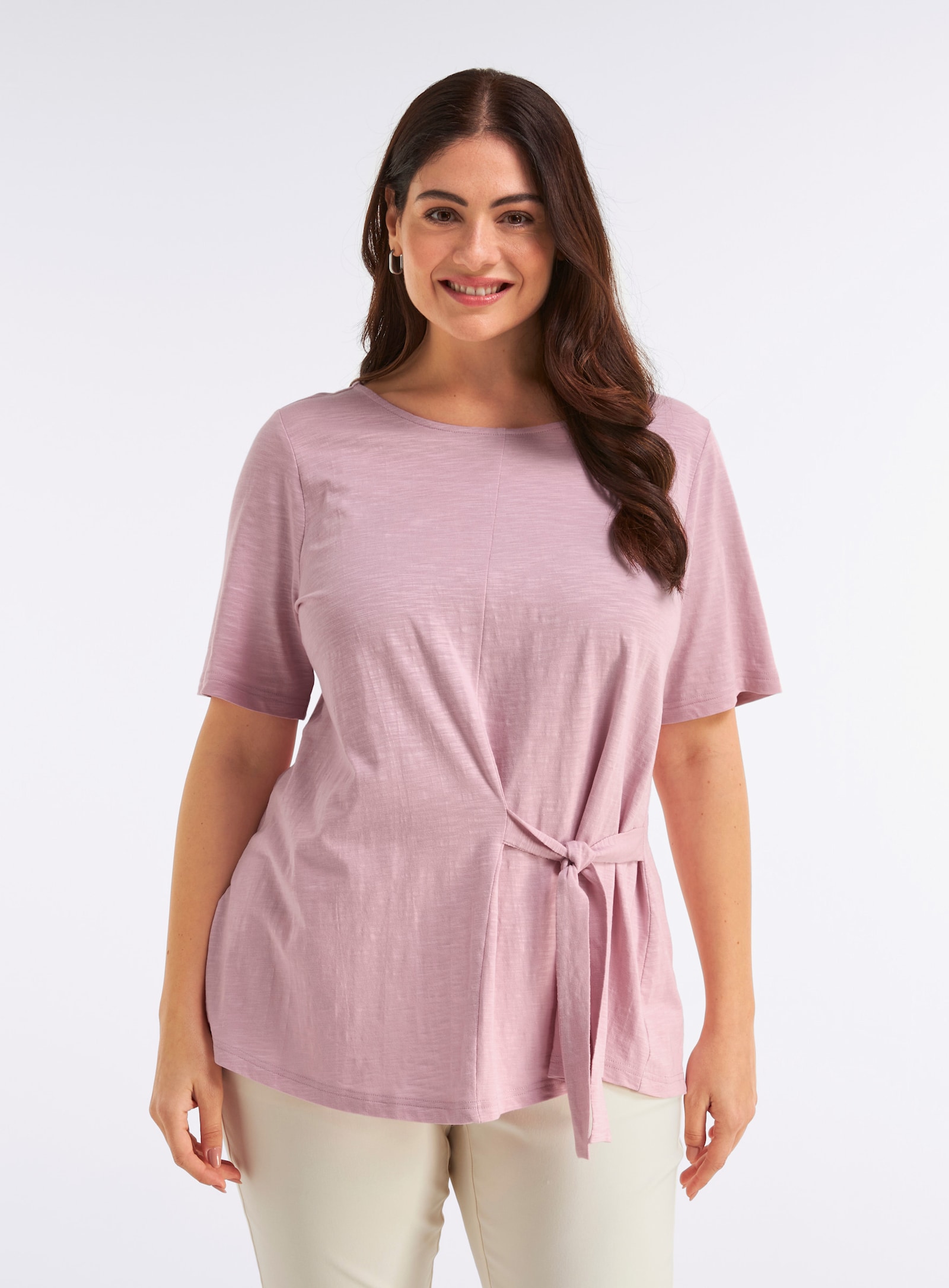 sheego Shirt met bindceinturen - roze