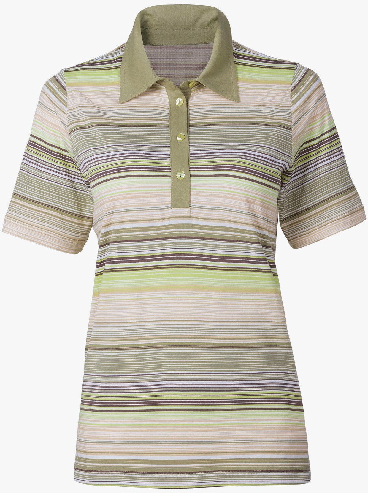 Poloshirt - pistazie-geringelt