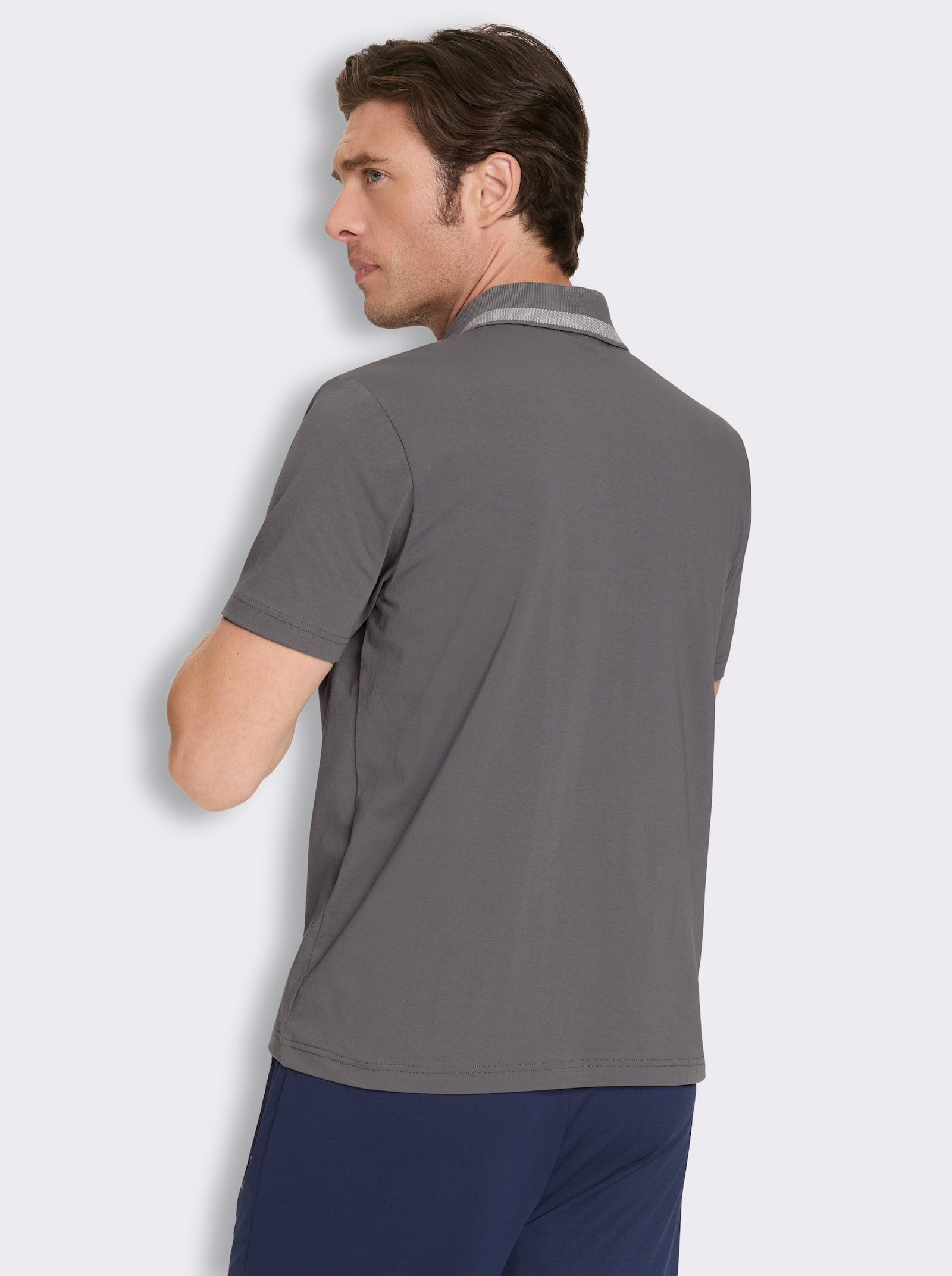 Catamaran Sports Kurzarmshirt mit Druckknopfleiste - anthrazit