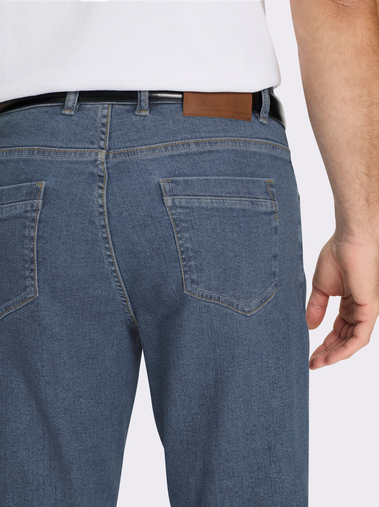 Marco Donati 5-pocketjeans van katoenstretch - duivenblauw