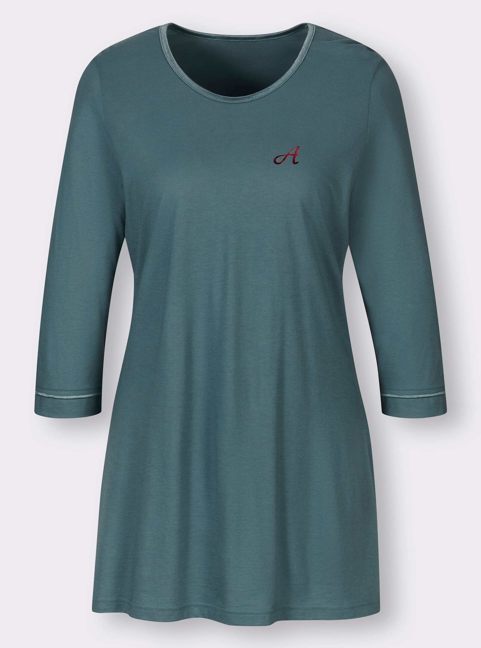 Ascafa Schlafanzug mit Druck-Motiv vorne - petrol