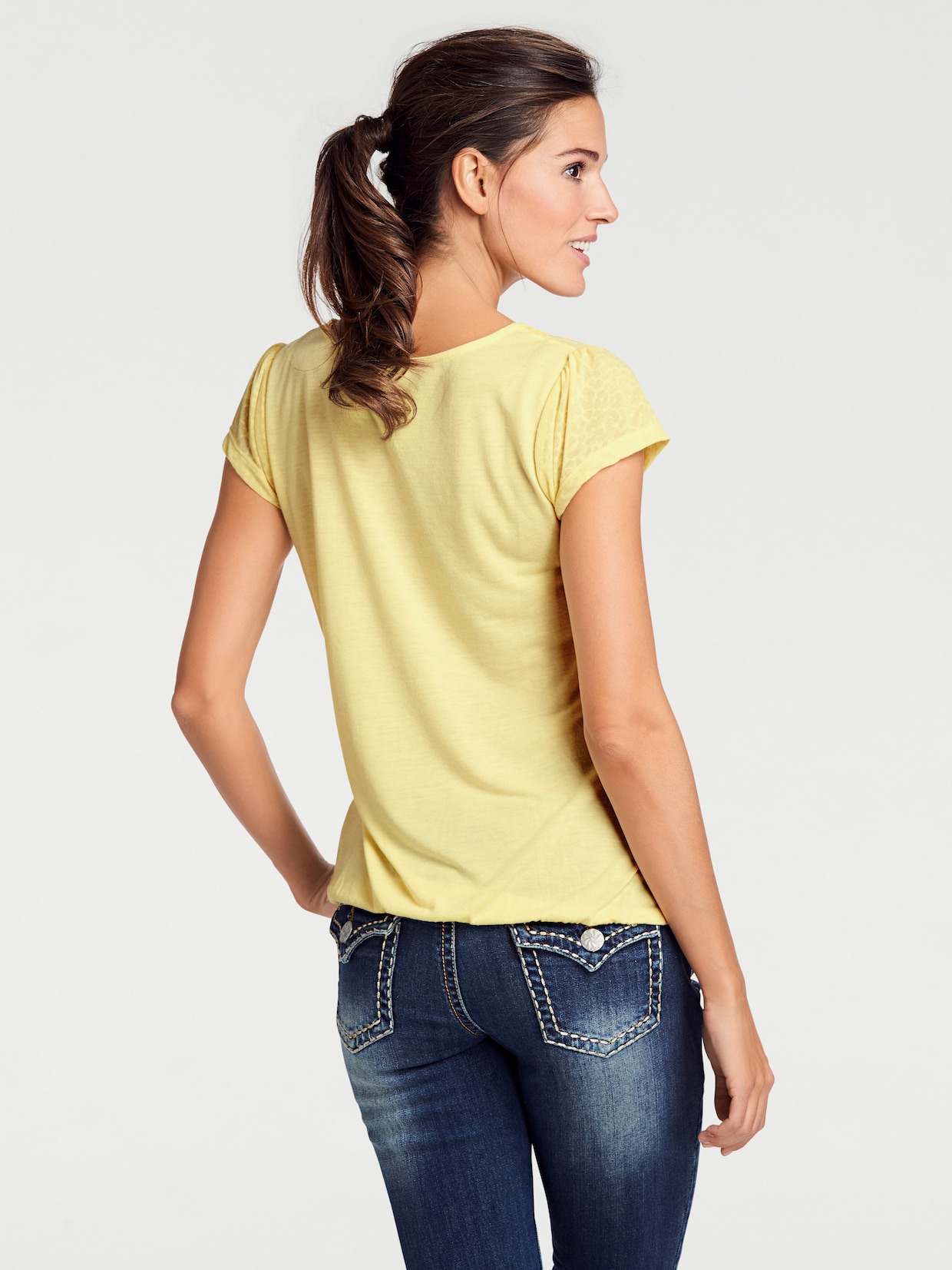 heine Rundhals-Shirt - gelb