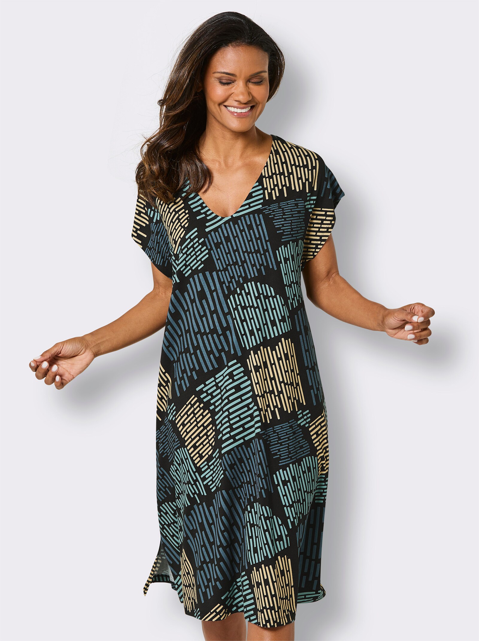 feel good Strandkleid - schwarz-topas