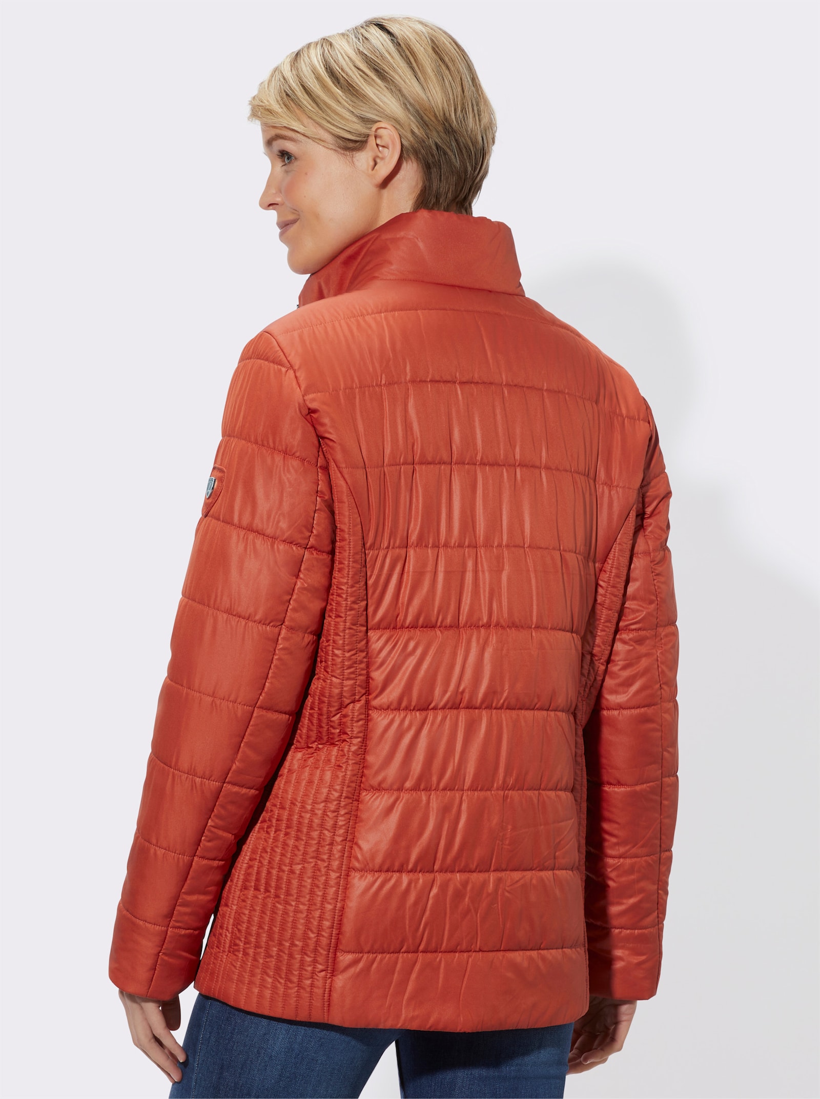 Steppjacke mit seitlicher Längs-Steppung - rostrot