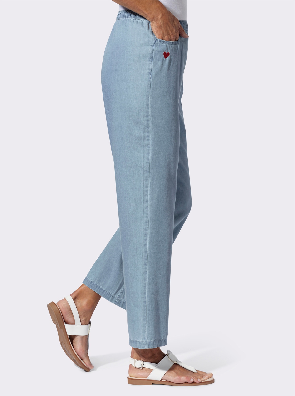 Schlupfjeans - blue-bleached