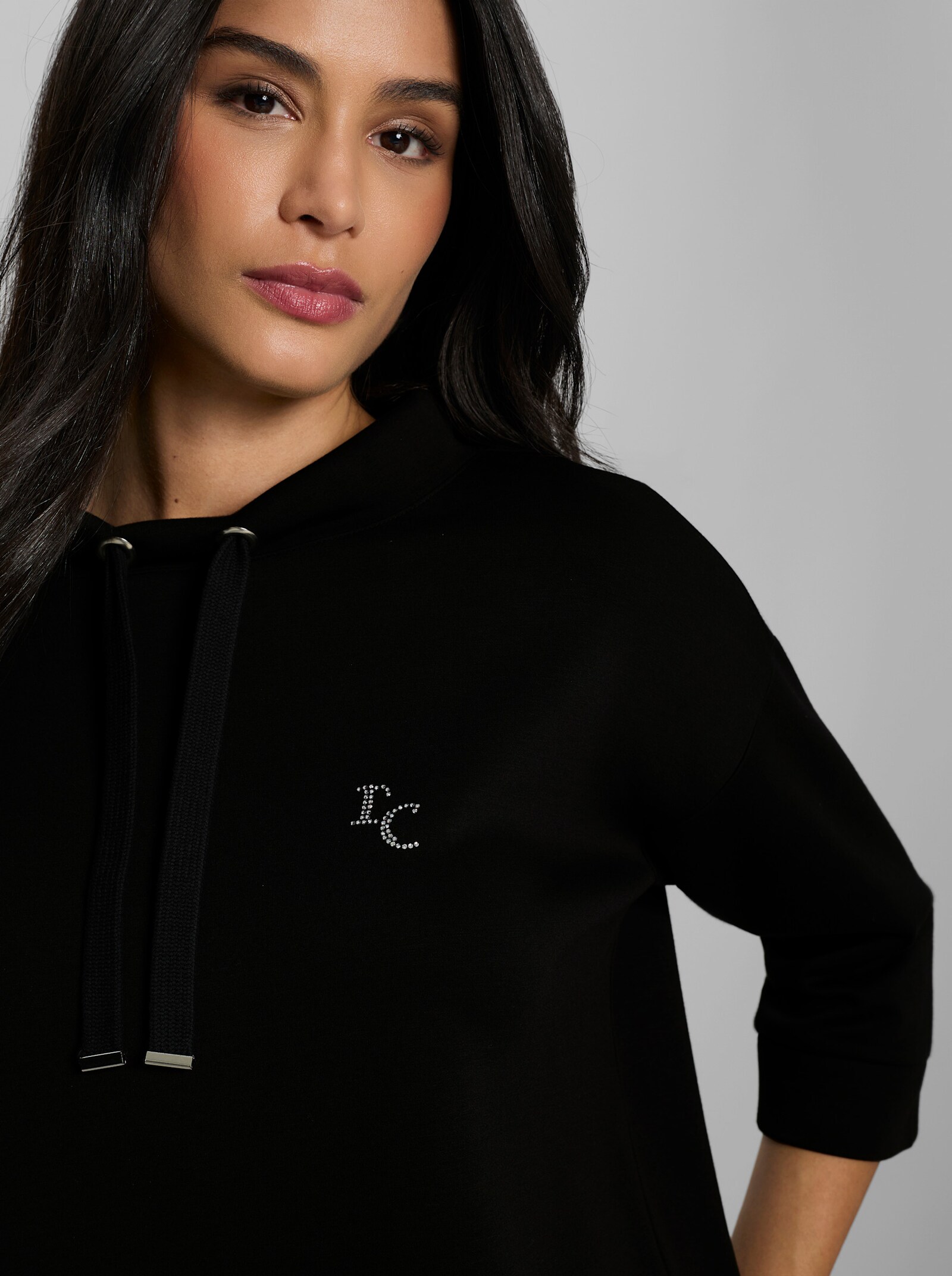 heine Sweatshirt mit Stehkragen - schwarz