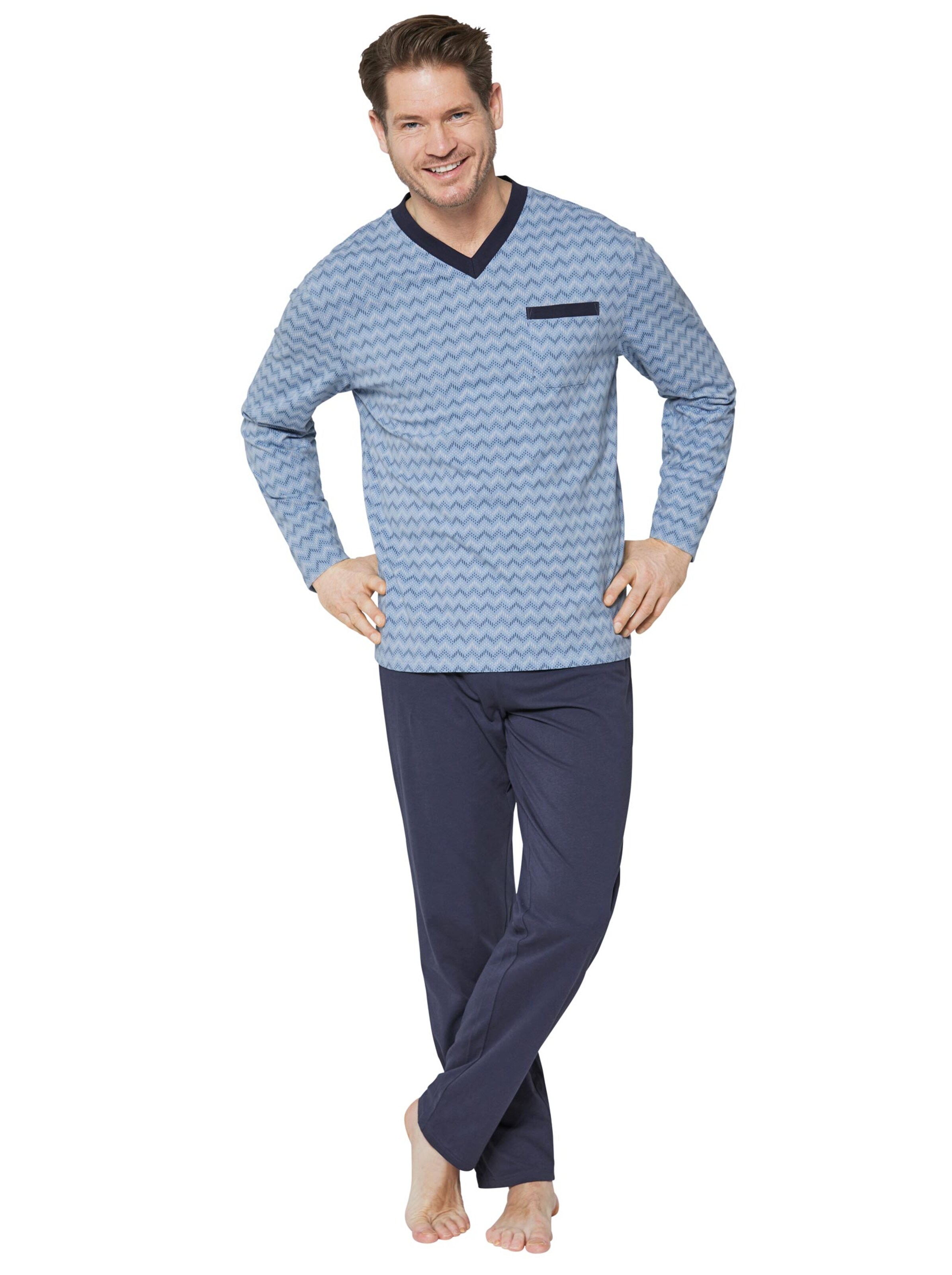 wäschepur Schlafanzüge - marine + stahlgrau