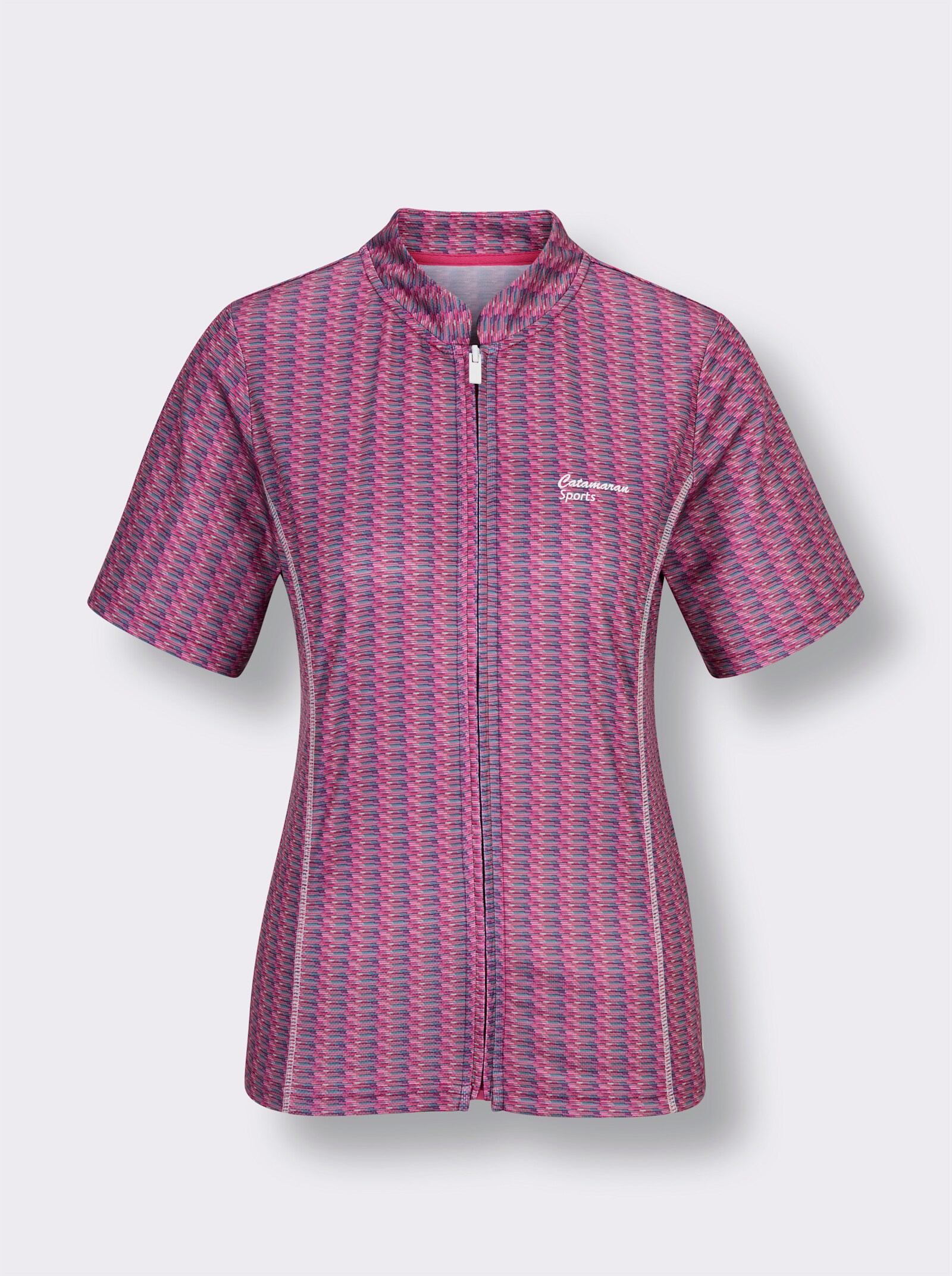 Catamaran Sports Funktionsshirt mit 3-teiliger Rückentasche - fuchsia-ozean-meliert