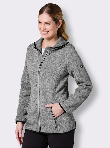 Catamaran Sports Strickfleecejacke mit Kapuze - weiß-meliert