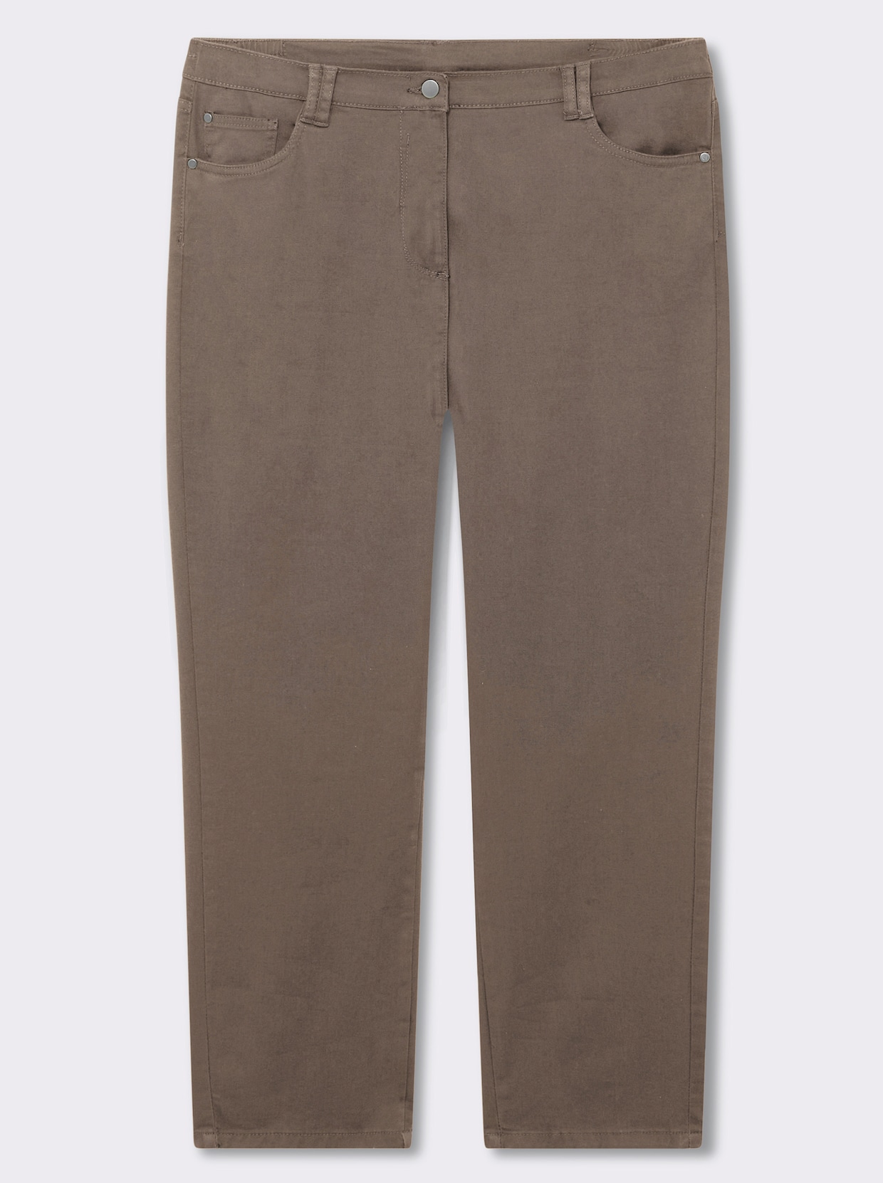 Stretch-Hose mit Nieten an den Taschen - taupe