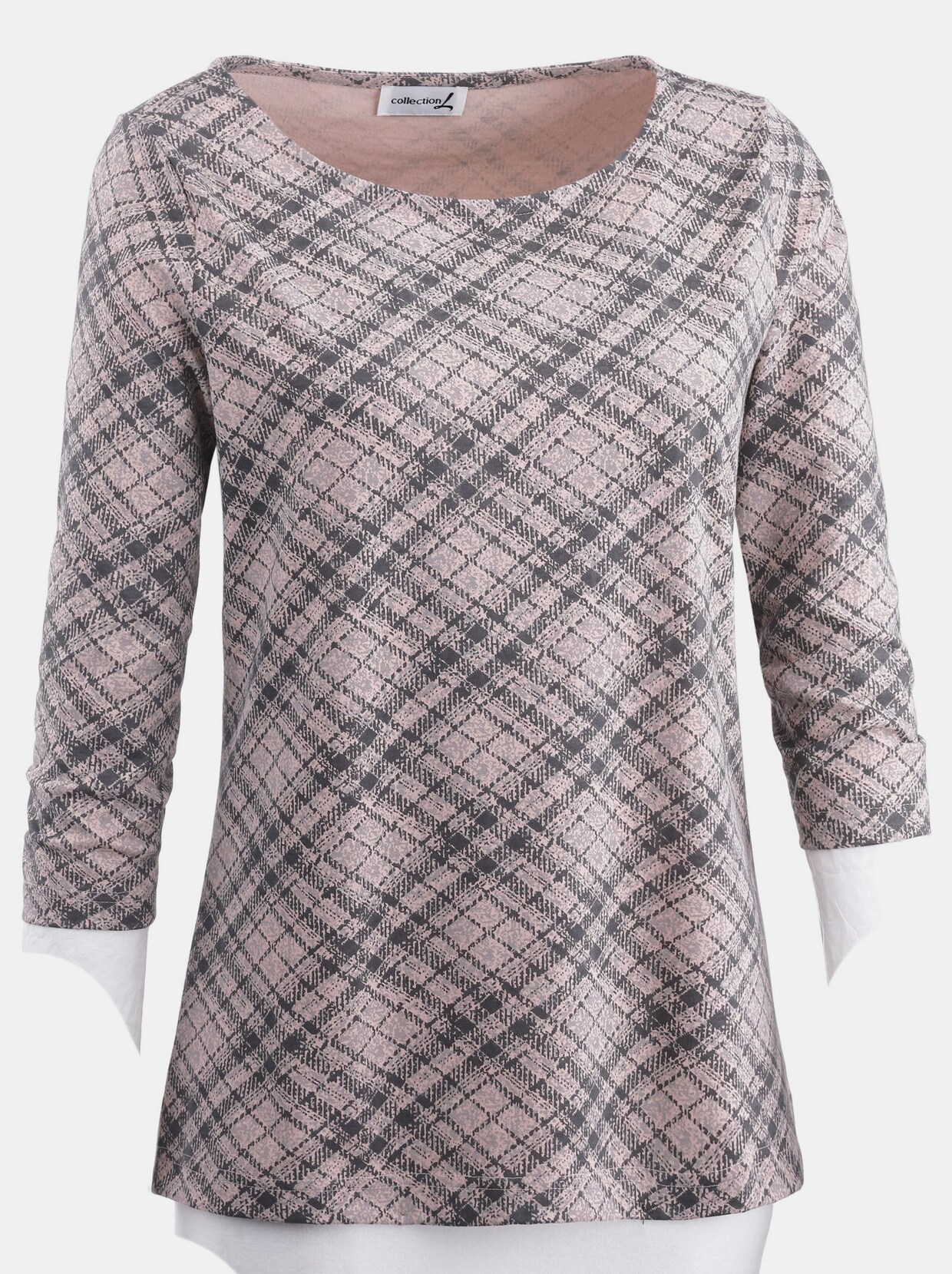 Rundhalsshirt - rosé-bedruckt
