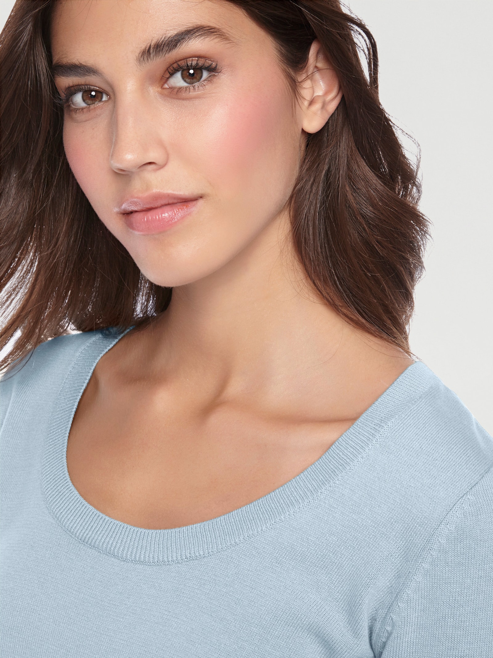 heine Rundhalspullover aus Feinstrick - bleu