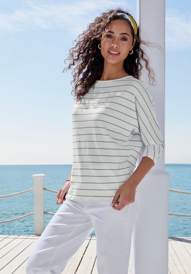 Vivance 3/4-Arm-Shirt - weiß, blau