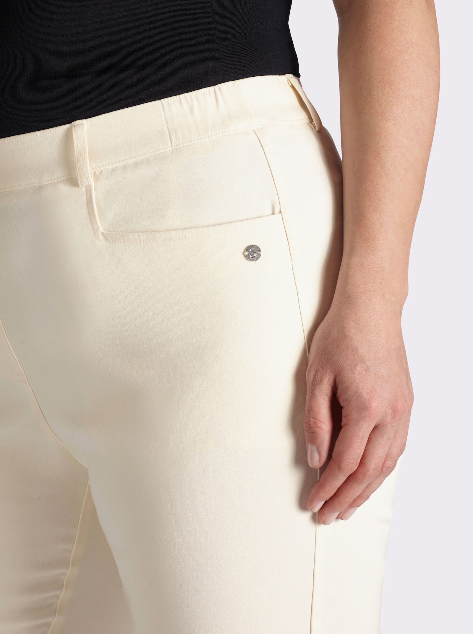 sheego Bengalinebroek in 7/8-lengte met zijsplitten - champagne