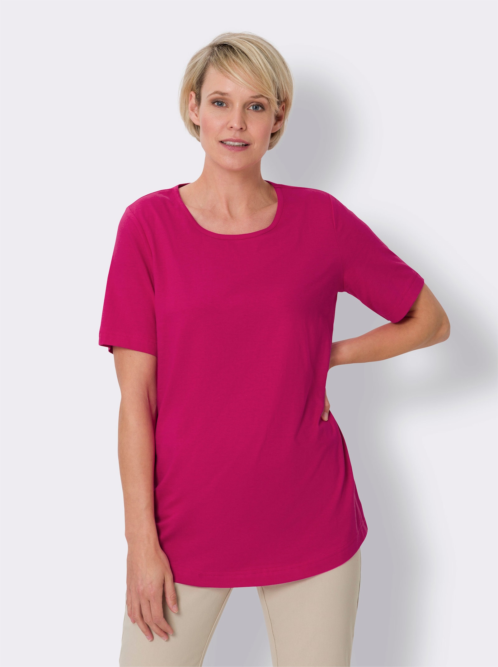 Longshirt im Doppelpack - royalblau + pink