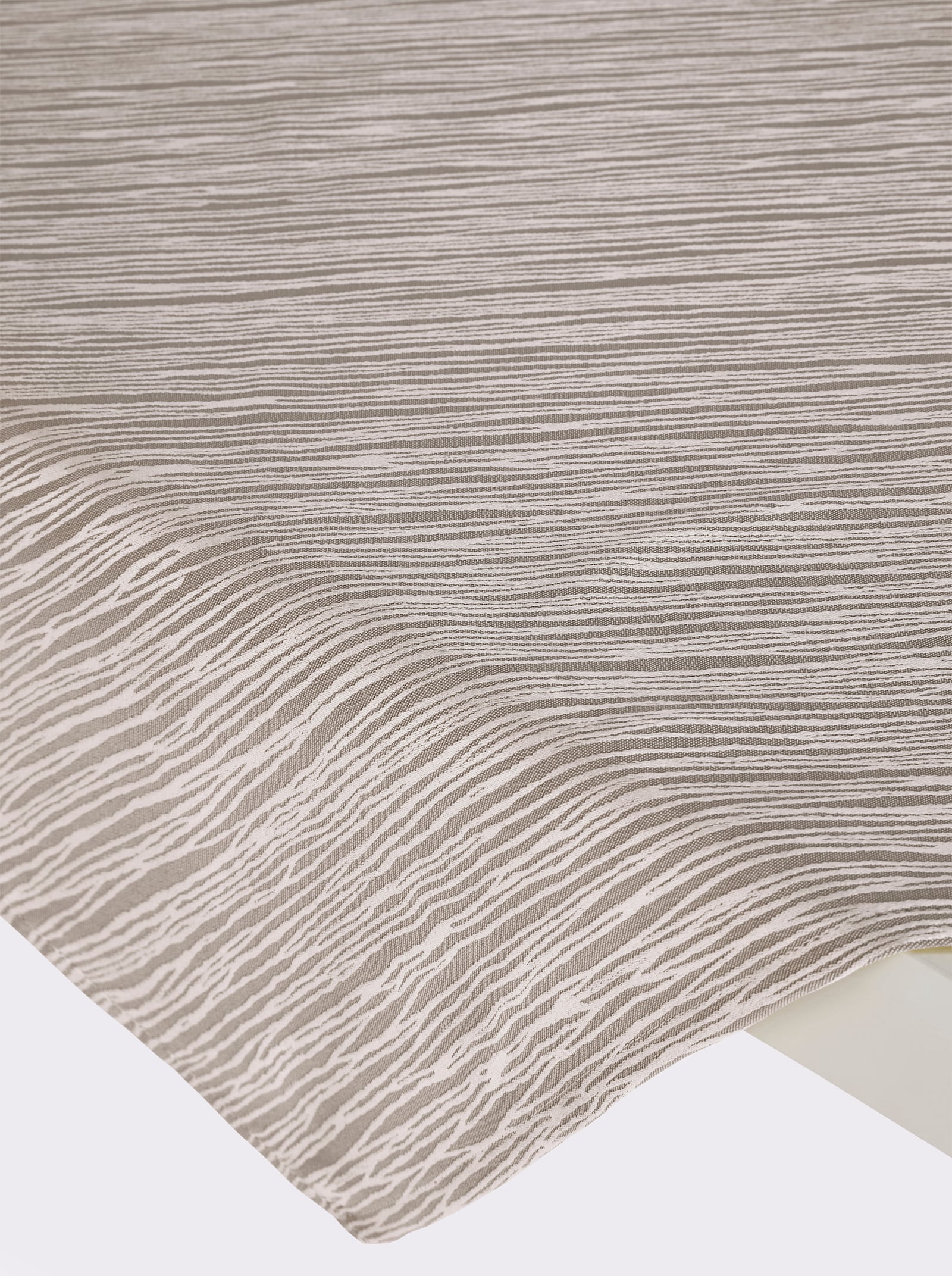 Tafelkleed met lijnenpatroon, onderhoudsarm - taupe