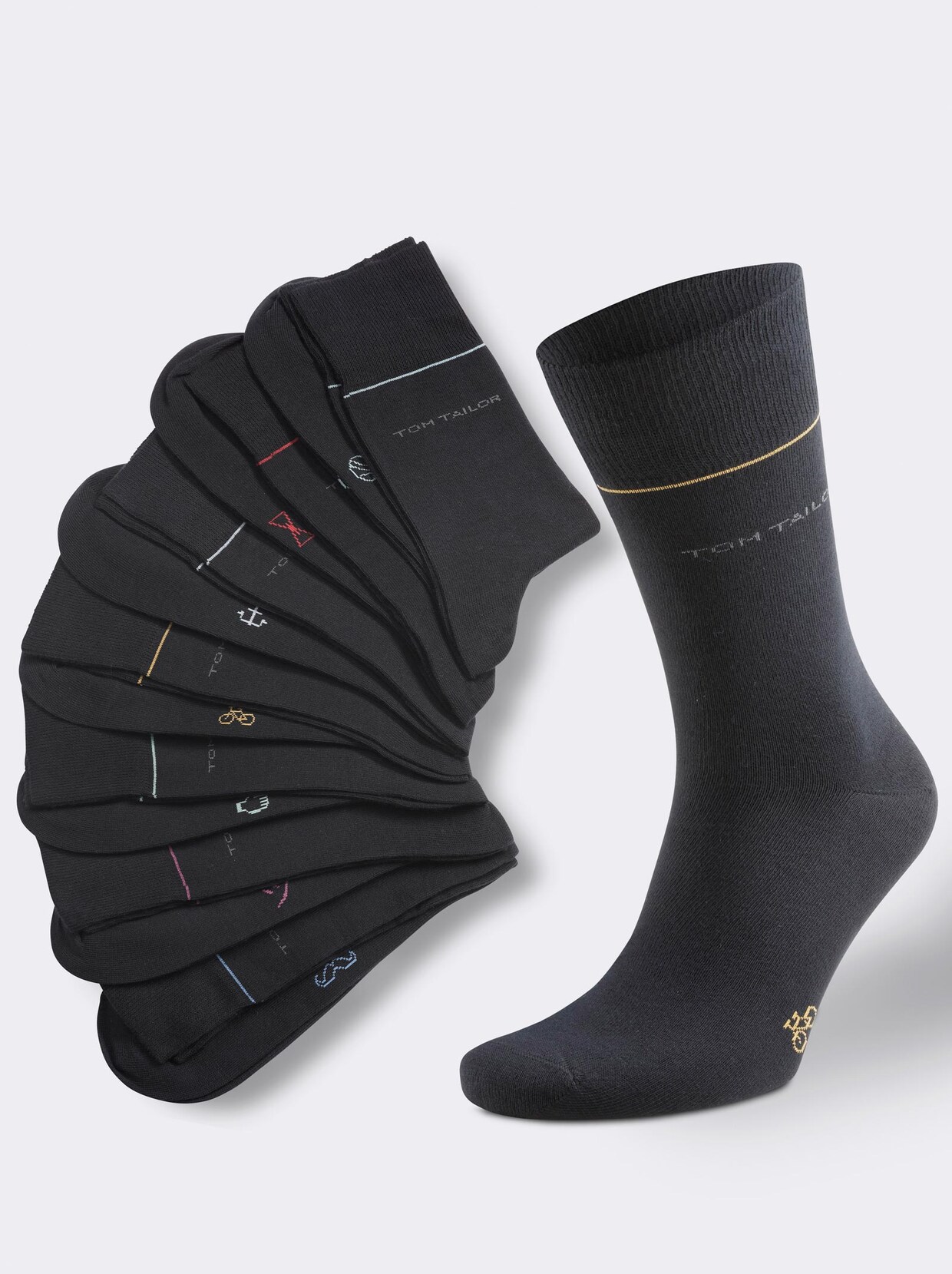 TOM TAILOR Herren-Socken - schwarz-sortiert