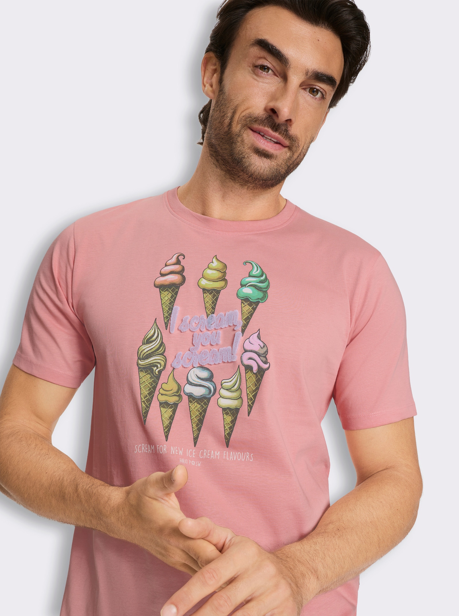 Hajo Kurzarmshirt mit Eiswaffel-Print, von Hajo - rosenquarz-bedruckt