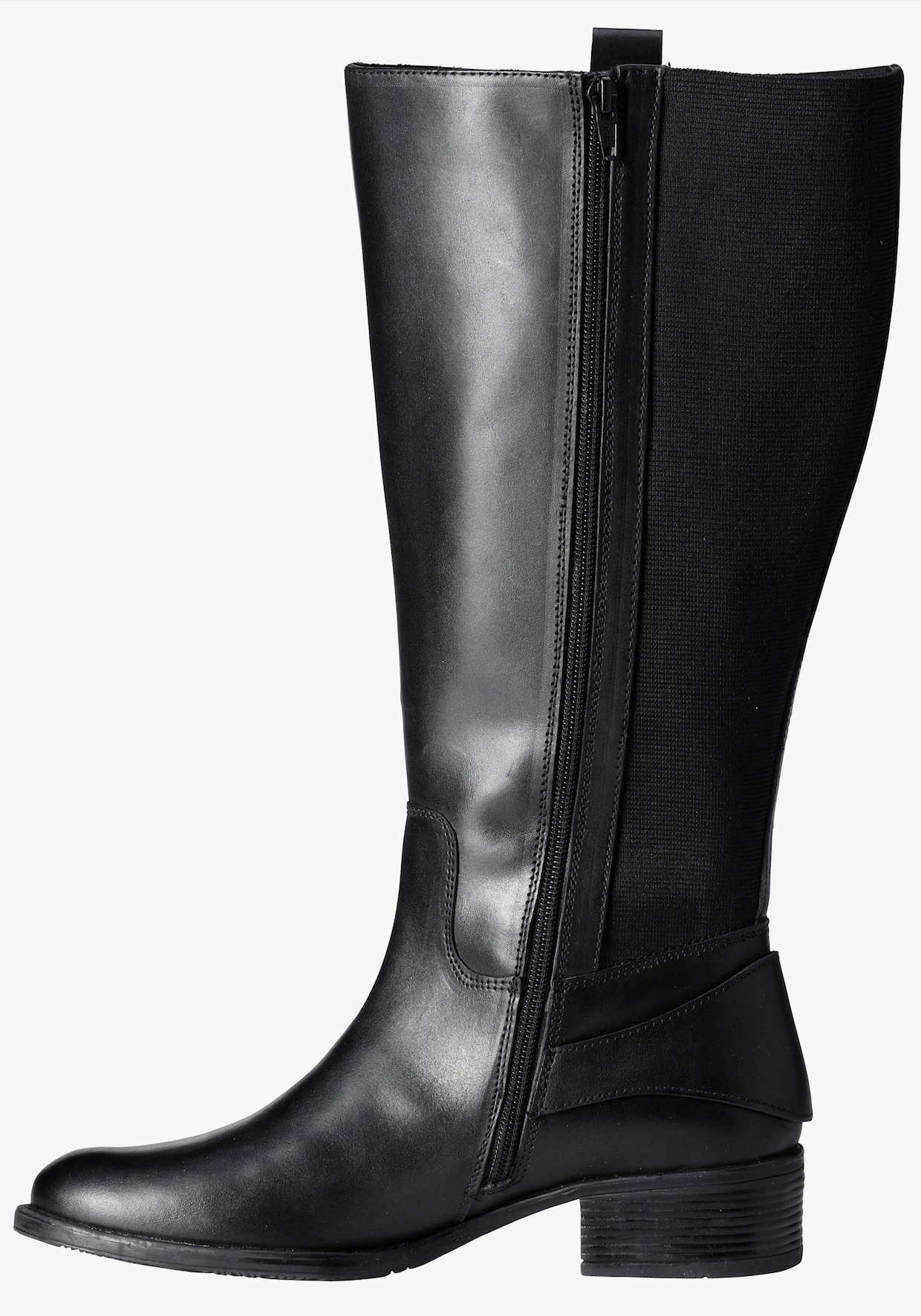 sheego Weitschaftstiefel mit Zierschnalle - schwarz