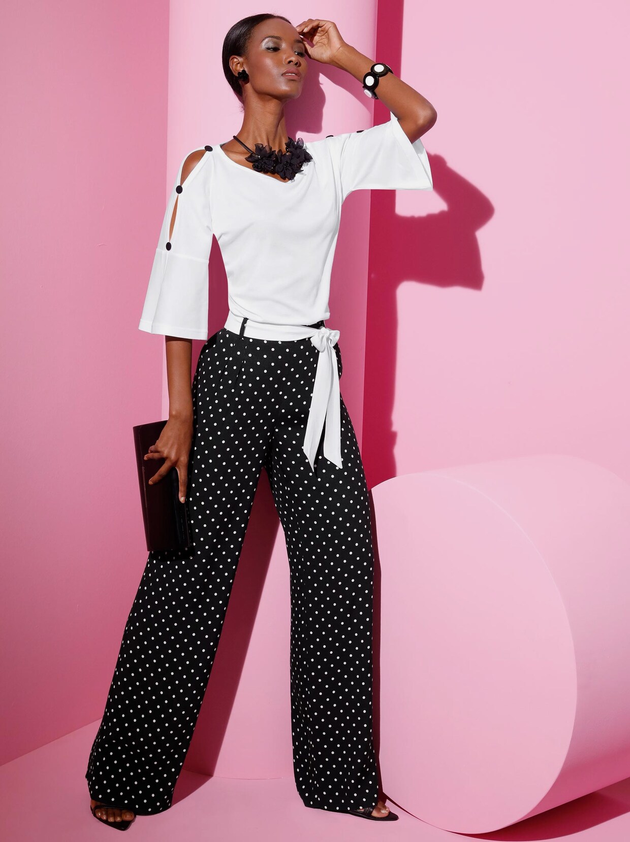 Shirt met 3/4-mouw - wit