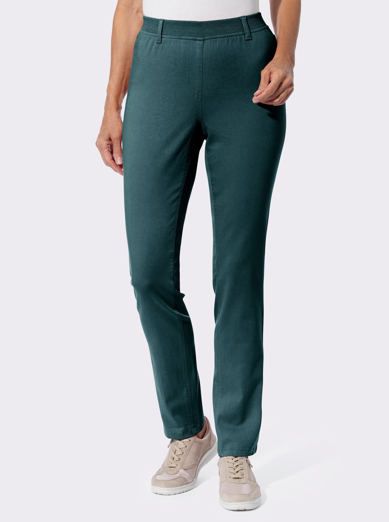 Schlupfhose in Twill-Qualität - petrol