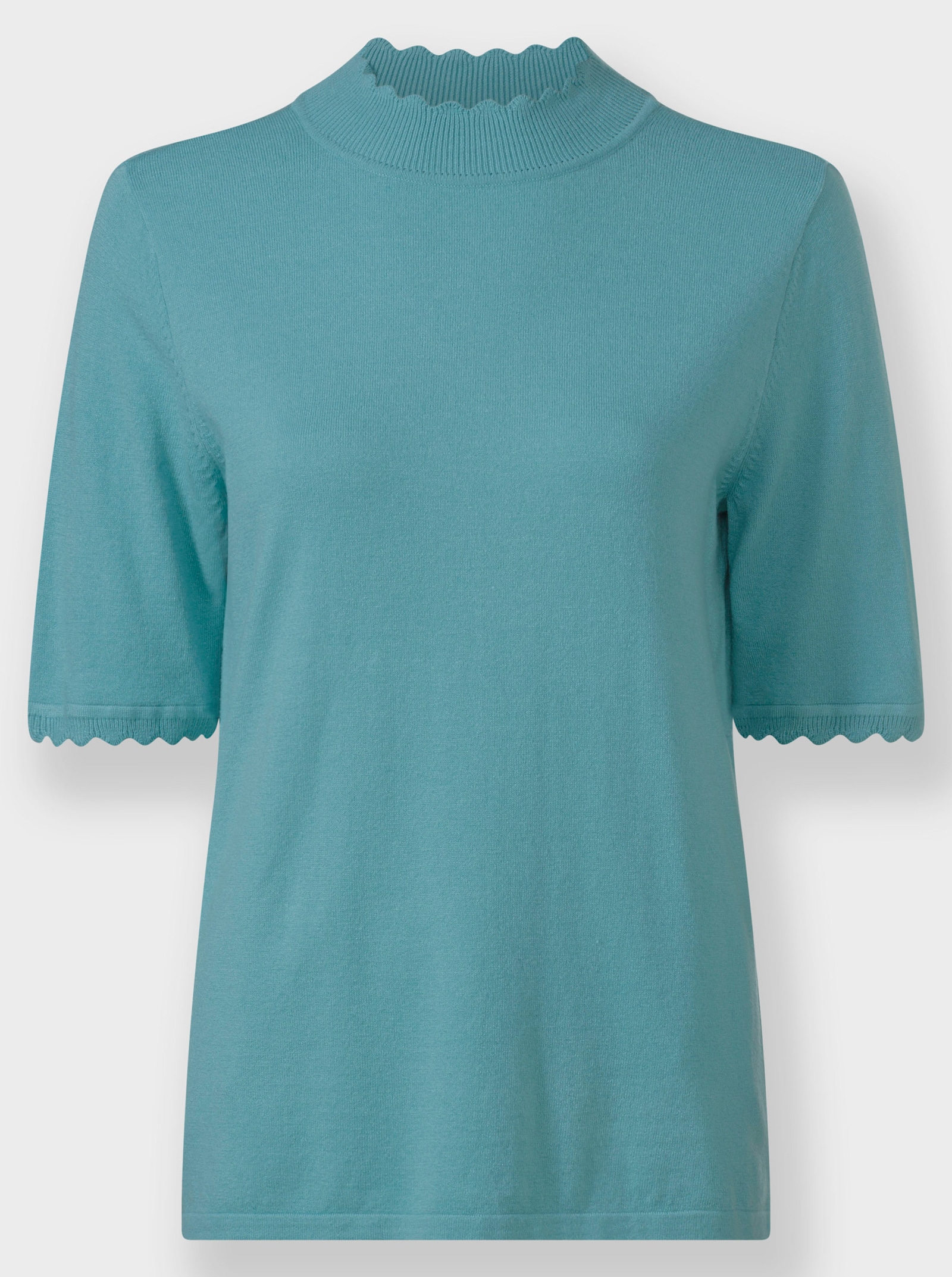 Kurzarmpullover mit Wellenkanten - ozean