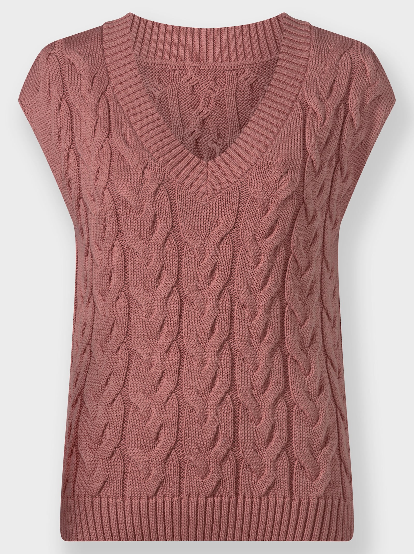 Slipover med flätmönster - rosenträ