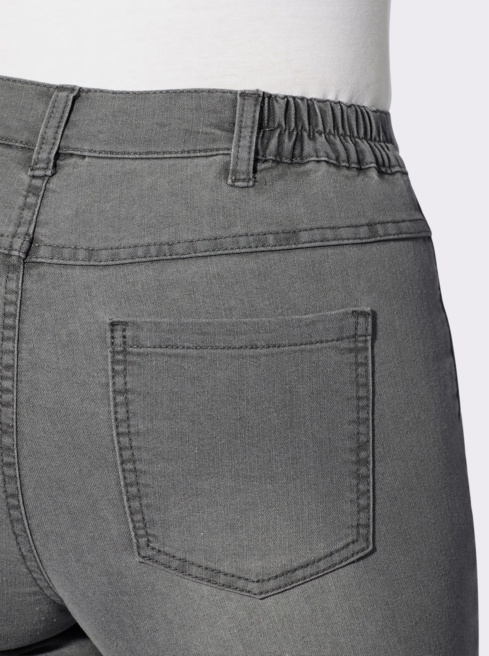 Stretch-Jeans mit ton-in-ton-farbener Stickerei - stone-grey-denim